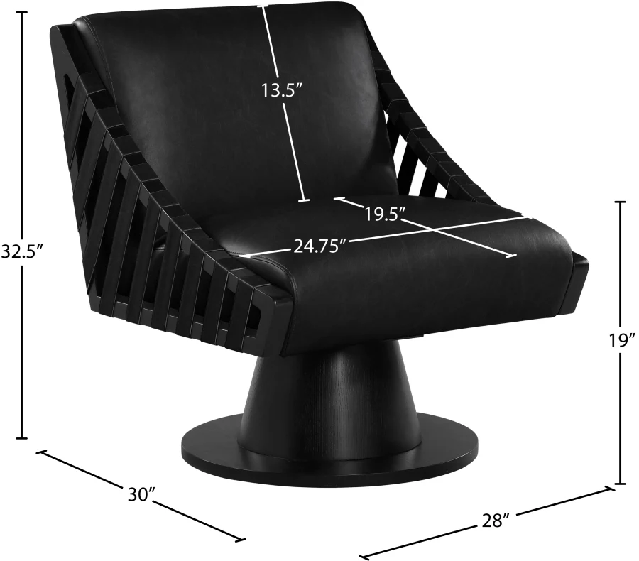 Millwin Vegan Leather Upholstered Swivel Accent Chair - Image 7