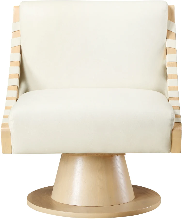 Millwin Vegan Leather Upholstered Swivel Accent Chair - Image 11
