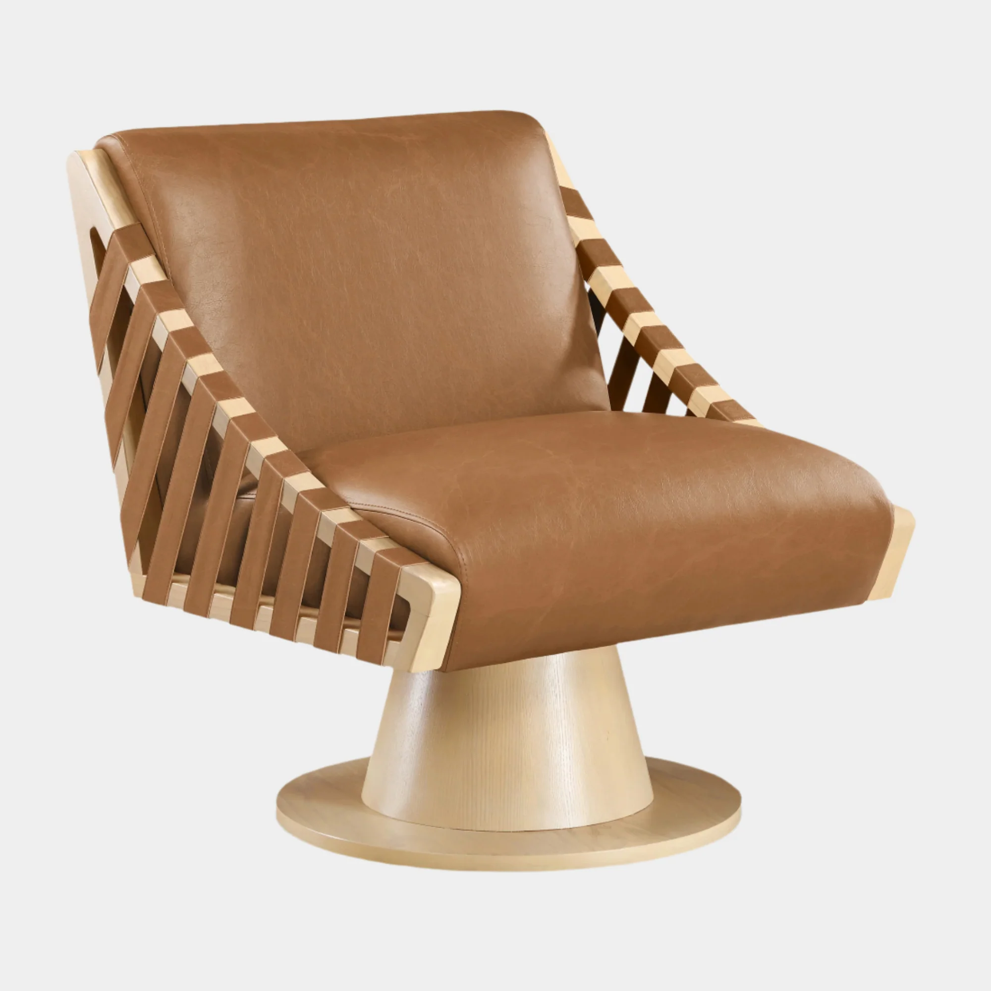 Millwin Vegan Leather Upholstered Swivel Accent Chair - Image 16