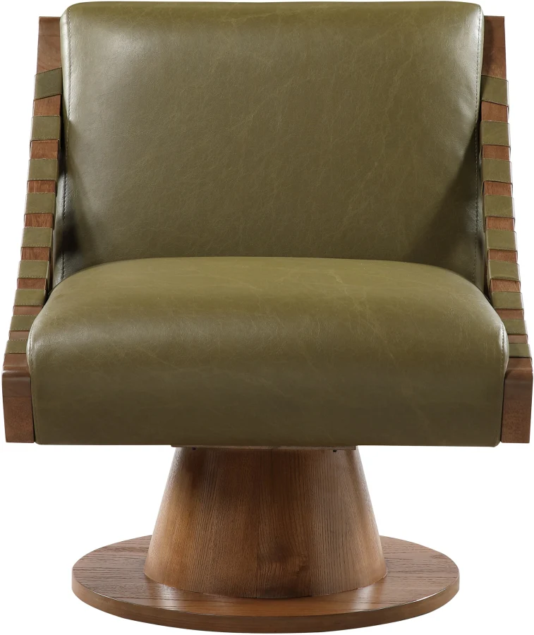 Millwin Vegan Leather Upholstered Swivel Accent Chair - Image 11