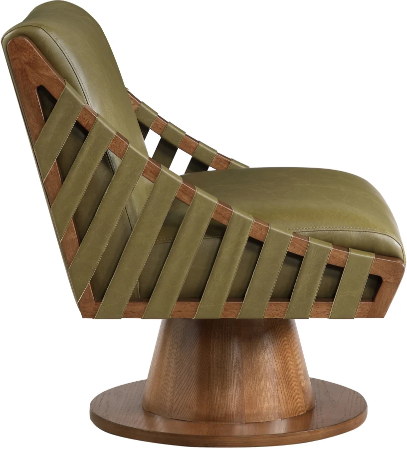 Millwin Vegan Leather Upholstered Swivel Accent Chair - Image 12