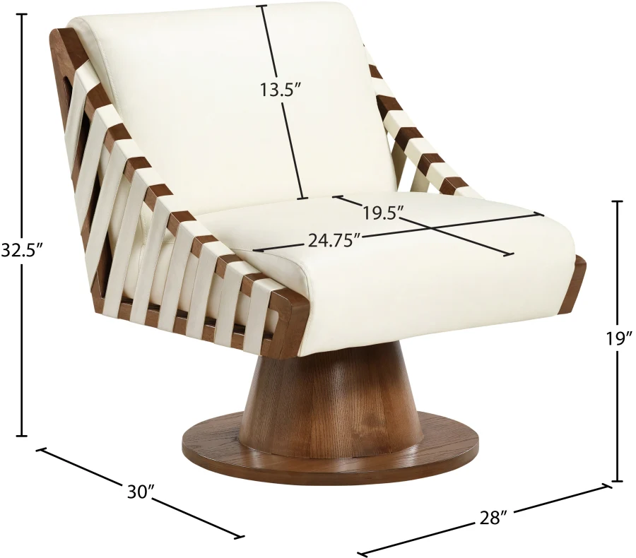 Millwin Vegan Leather Upholstered Swivel Accent Chair - Image 7