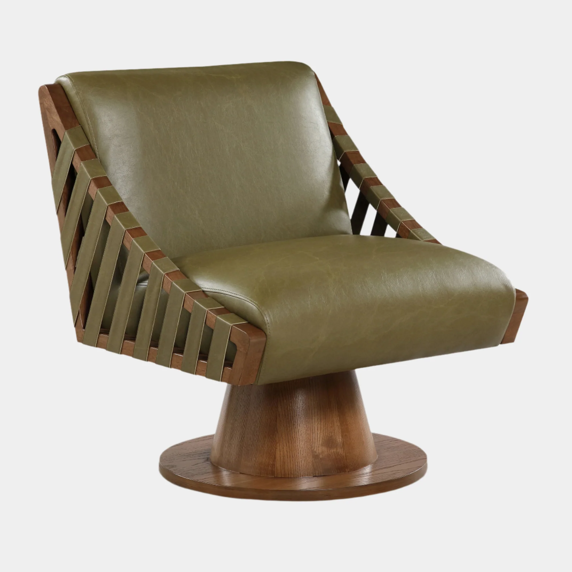 Millwin Vegan Leather Upholstered Swivel Accent Chair - Image 9