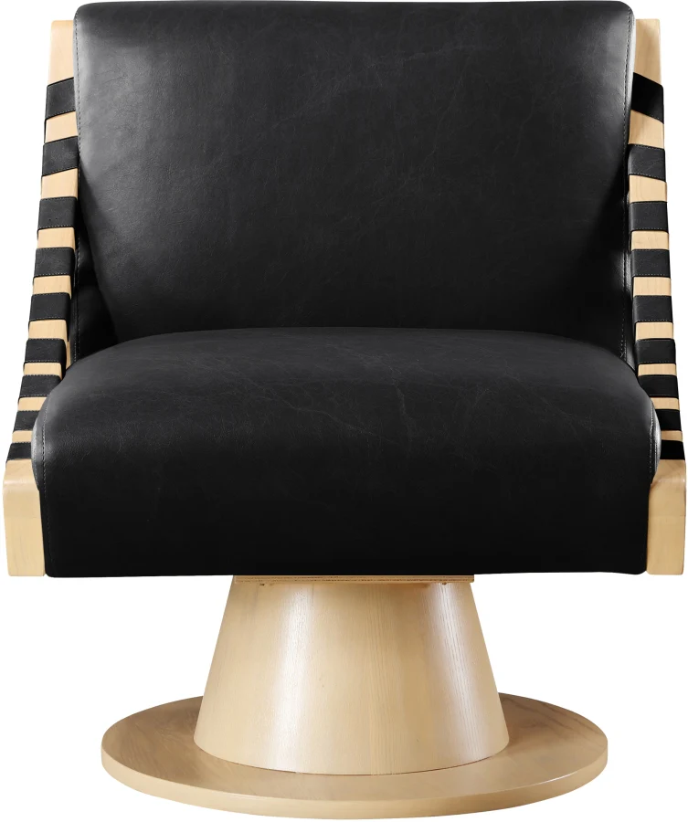 Millwin Vegan Leather Upholstered Swivel Accent Chair - Image 3