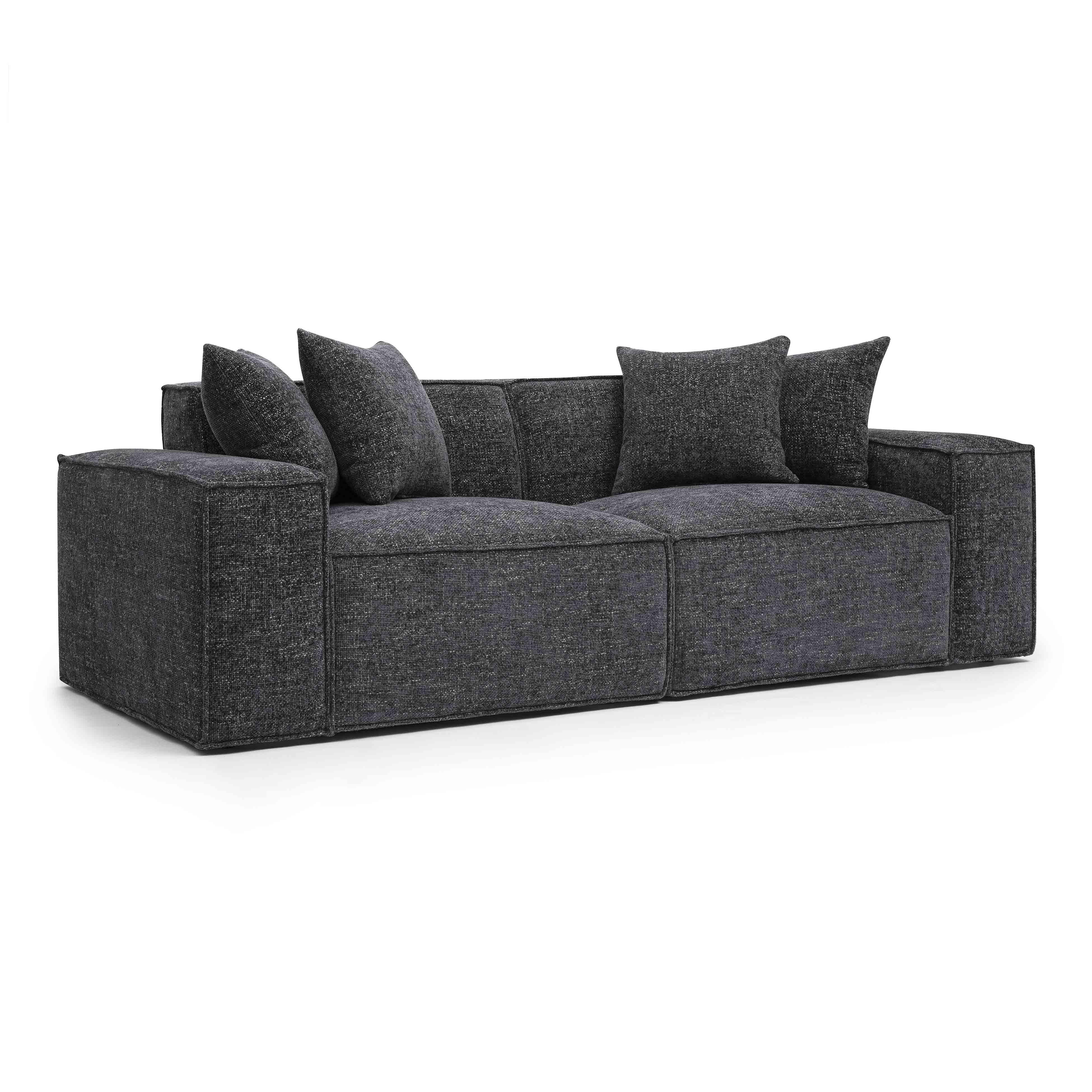 Mindy 84" Performance Chenille Basketweave Modular Loveseat - Image 15