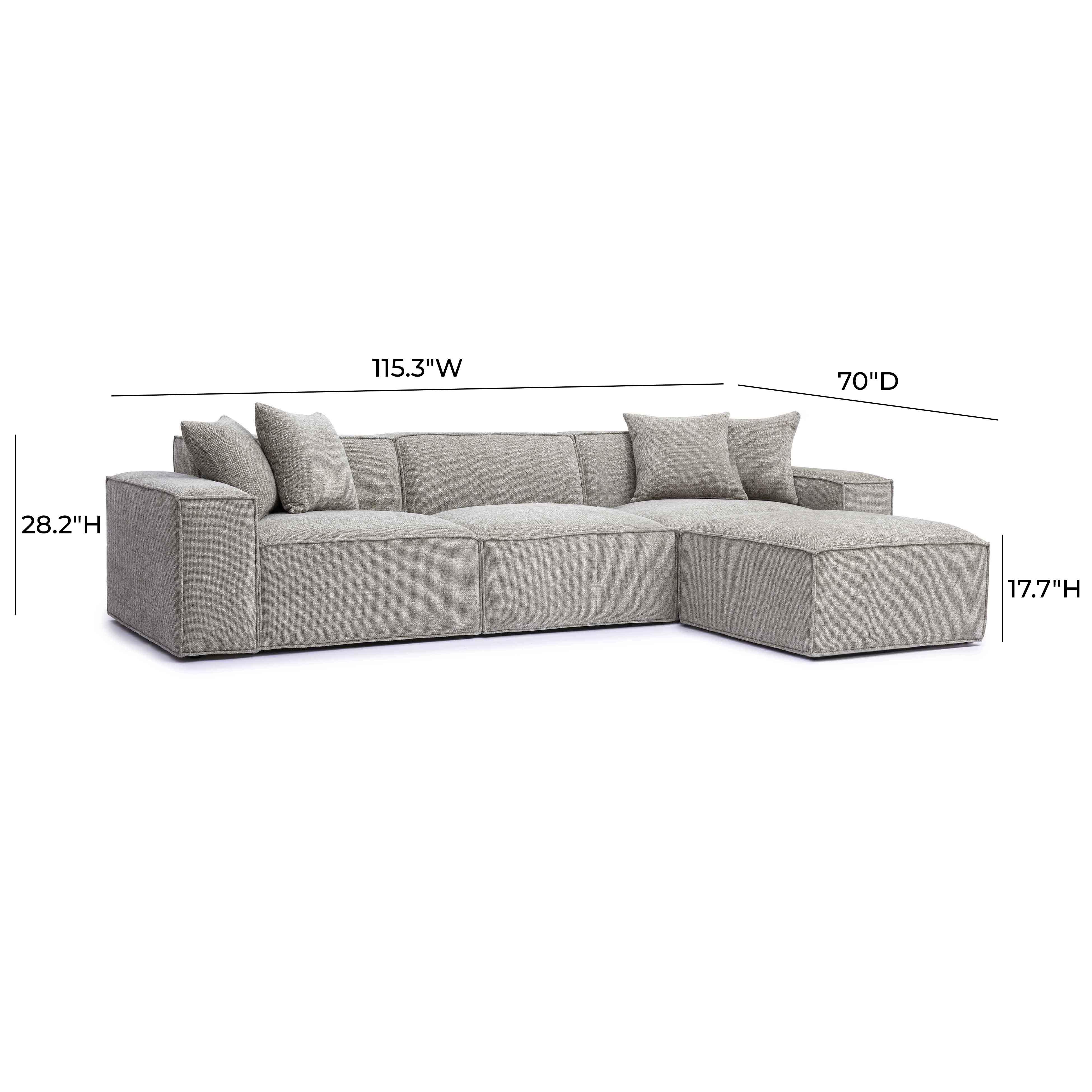 Mindy 4-Piece Performance Chenille Basketweave Modular Sectional - Image 11
