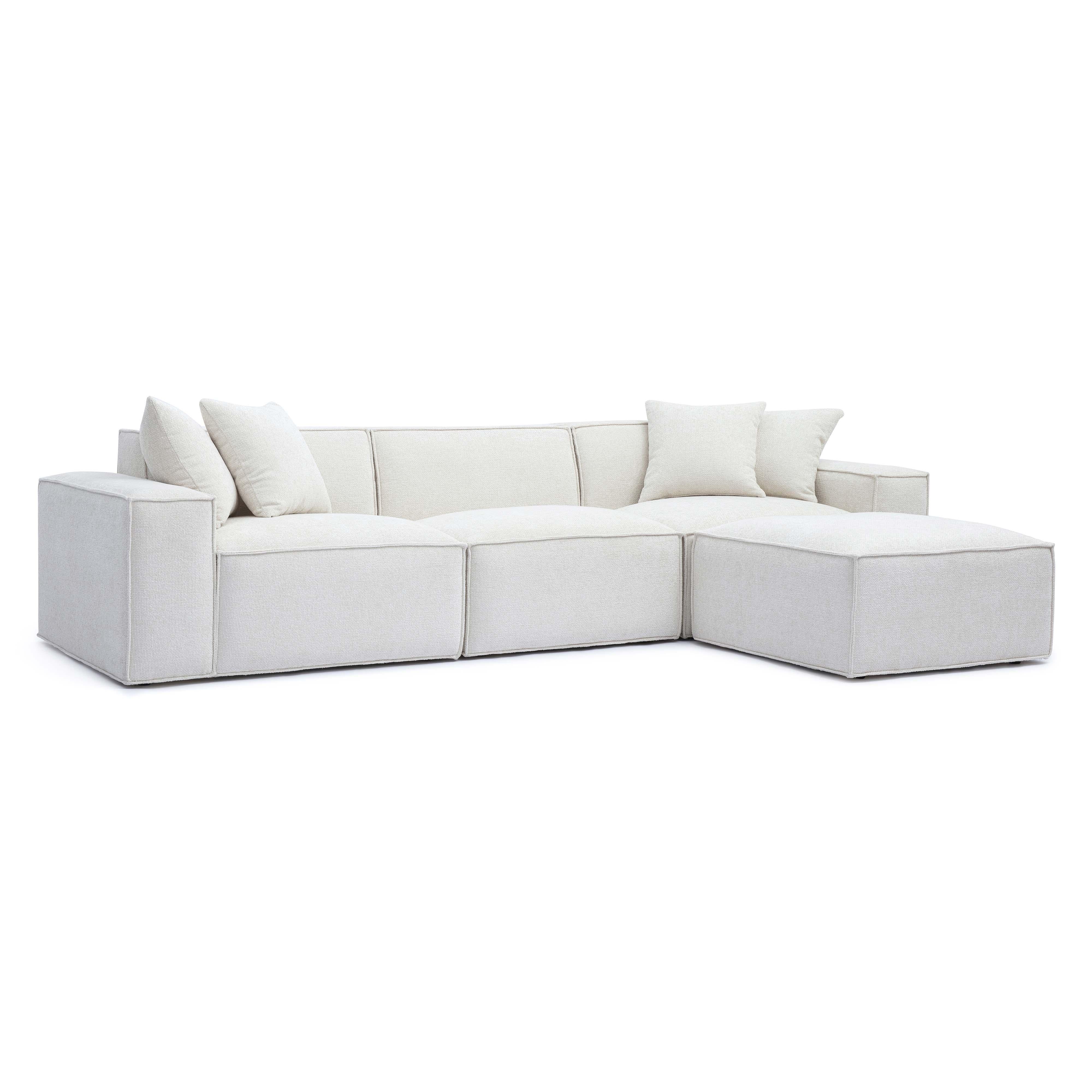 Mindy 4-Piece Performance Chenille Basketweave Modular Sectional - Image 3