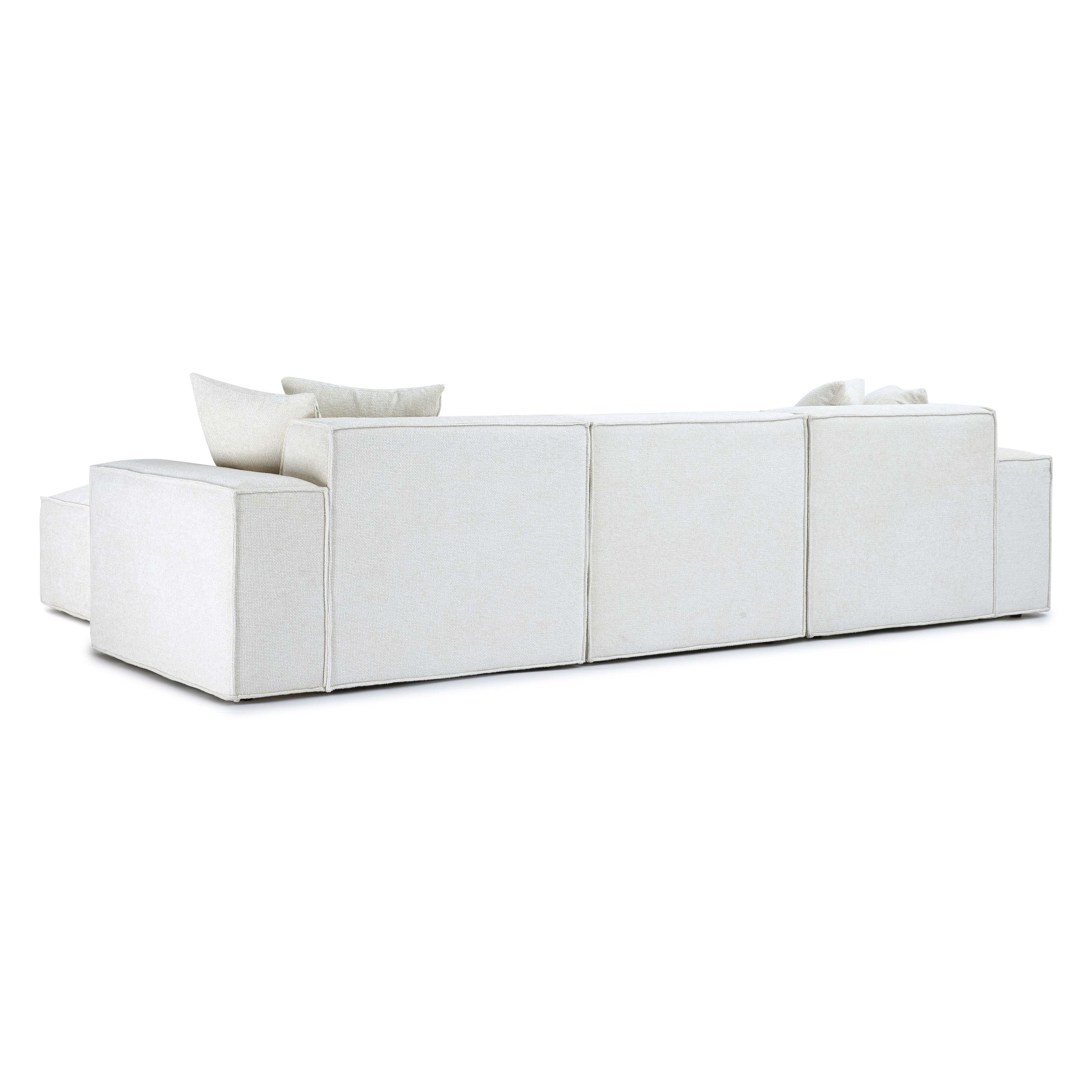 Mindy 4-Piece Performance Chenille Basketweave Modular Sectional - Image 4