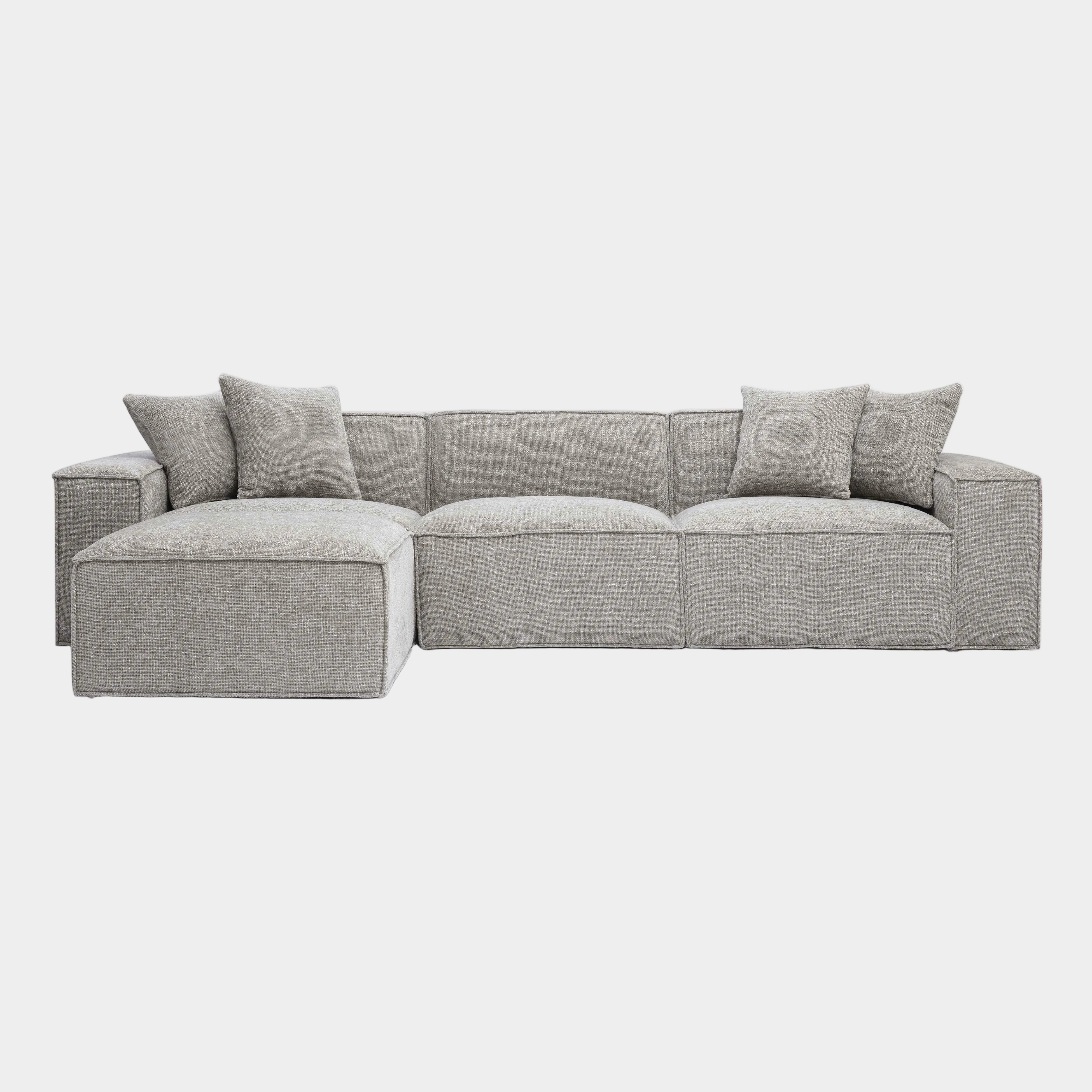 Mindy 4-Piece Performance Chenille Basketweave Modular Sectional - Image 7