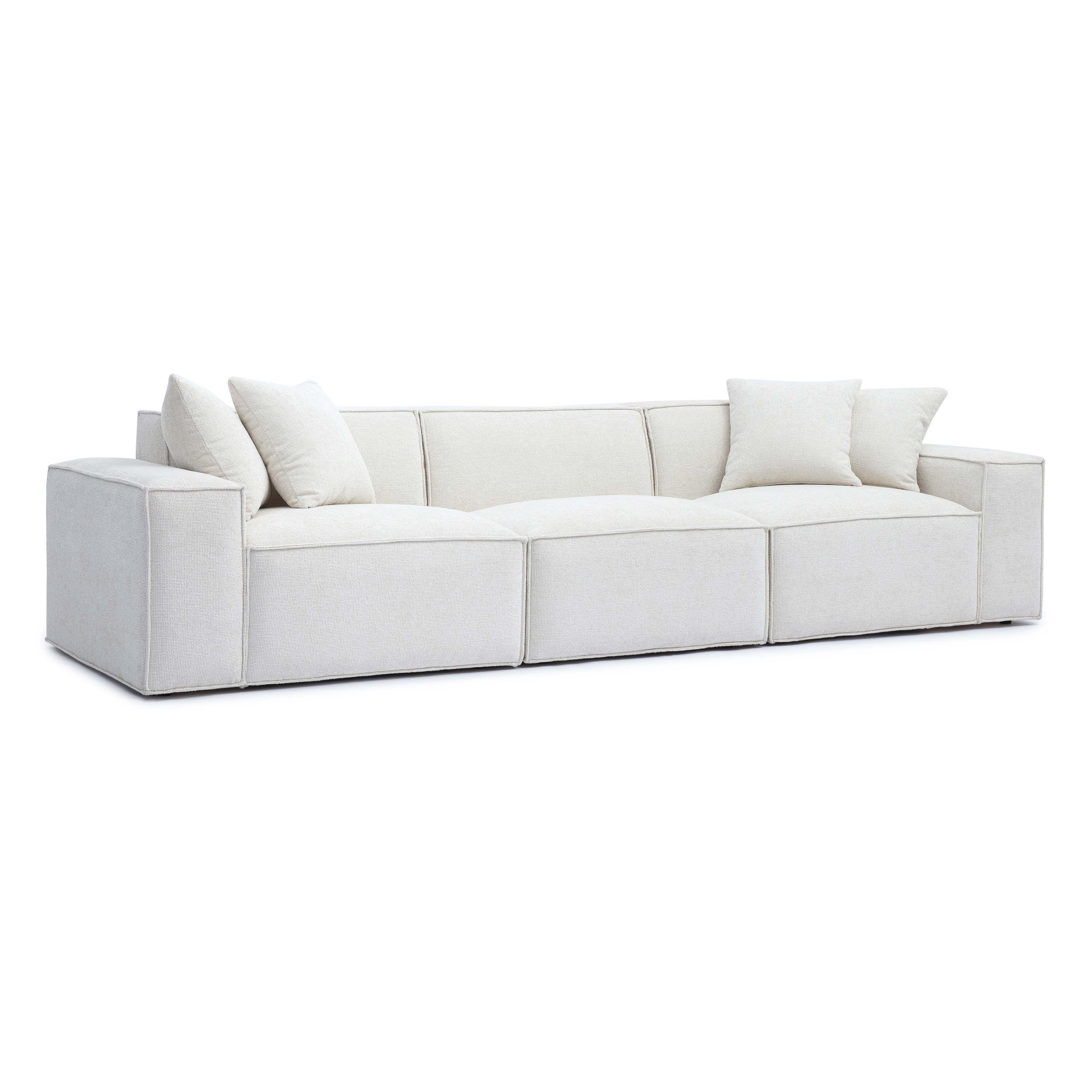 Mindy 115" Performance Chenille Basketweave Modular Sofa - Image 3