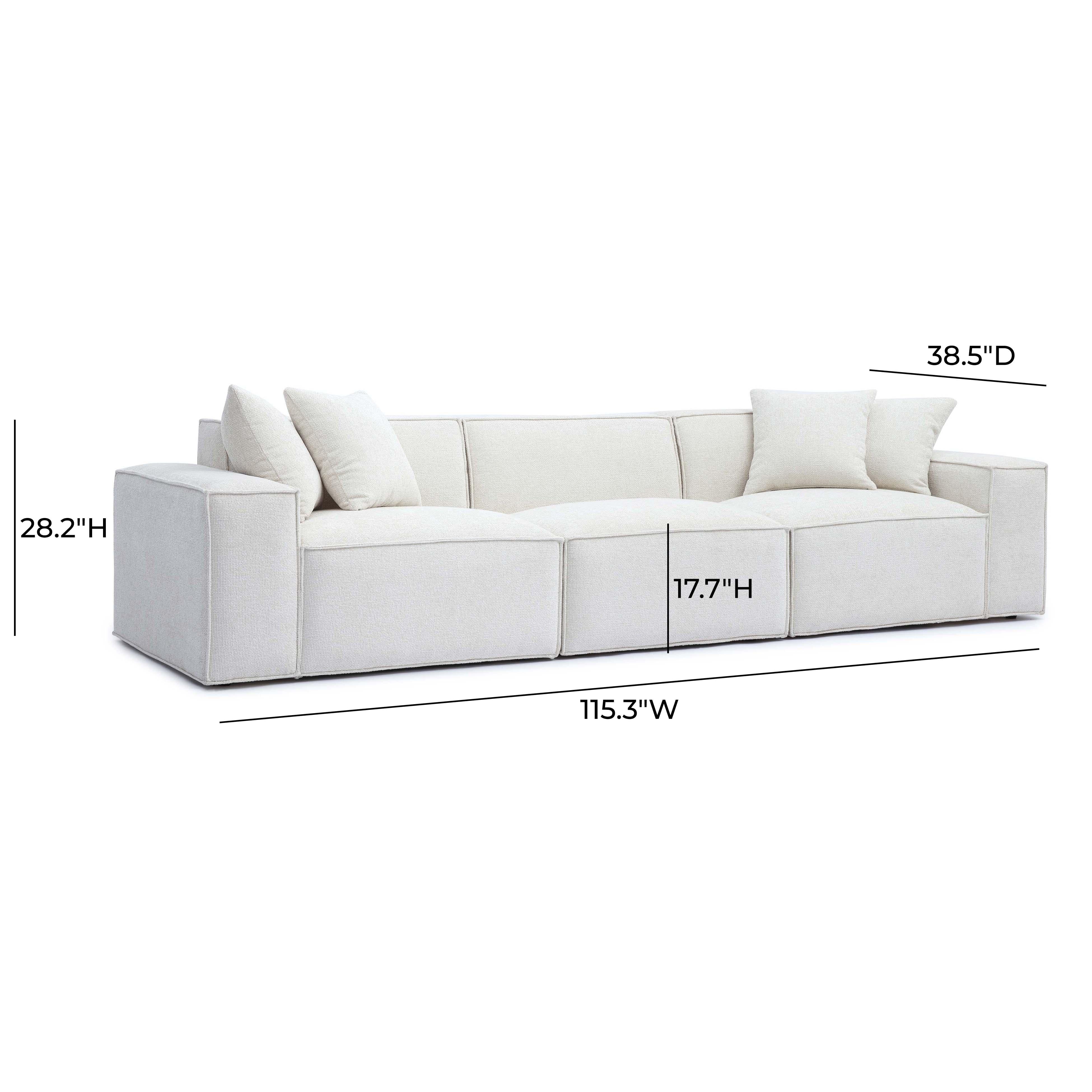 Mindy 115" Performance Chenille Basketweave Modular Sofa - Image 5