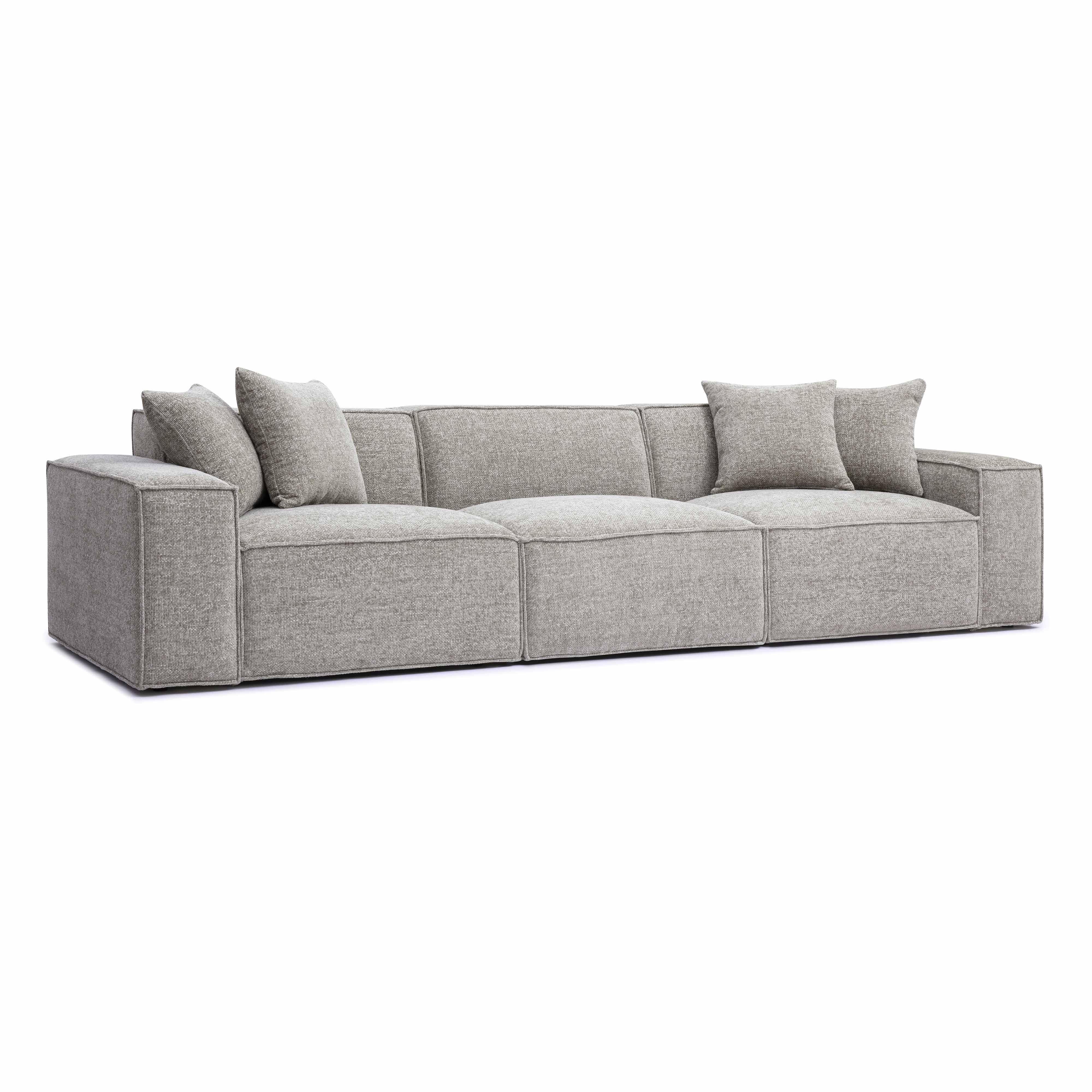 Mindy 115" Performance Chenille Basketweave Modular Sofa - Image 9
