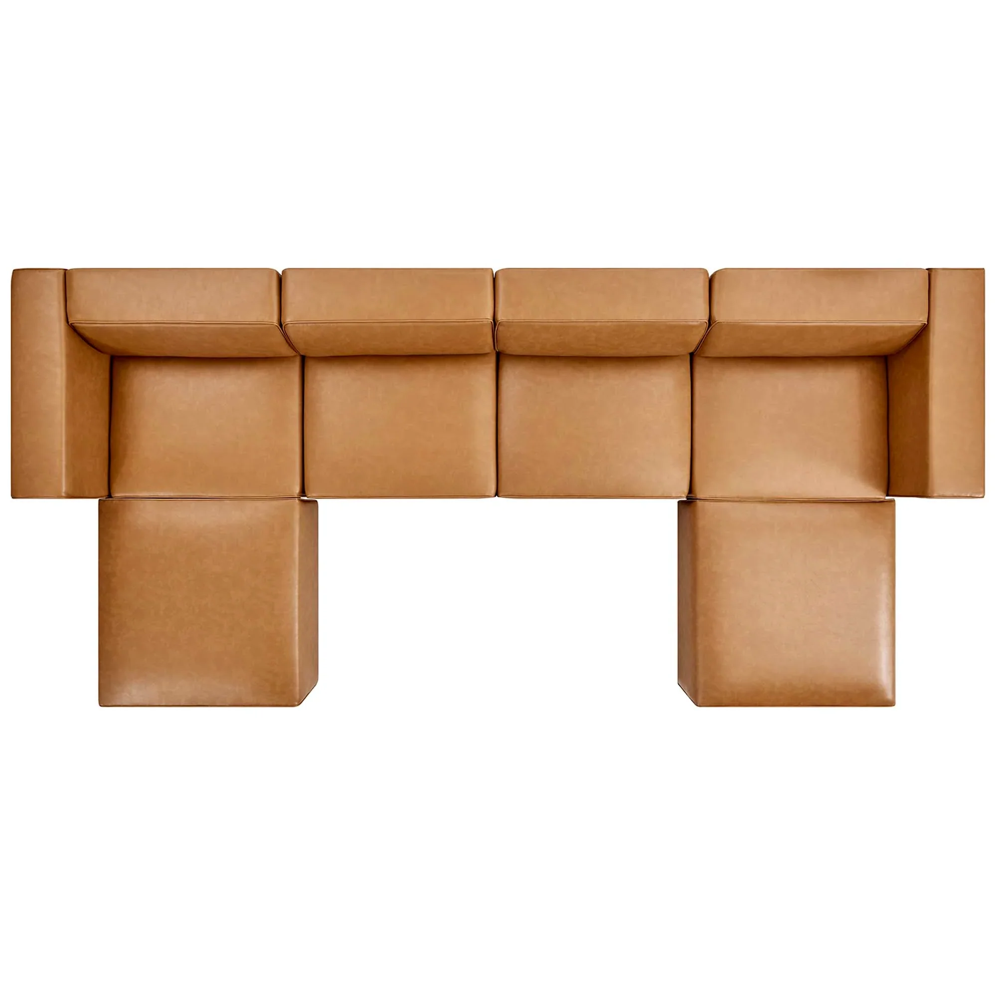 Mingle Vegan Leather 4-Piece Sofa and 2 Ottomans Set - Image 12