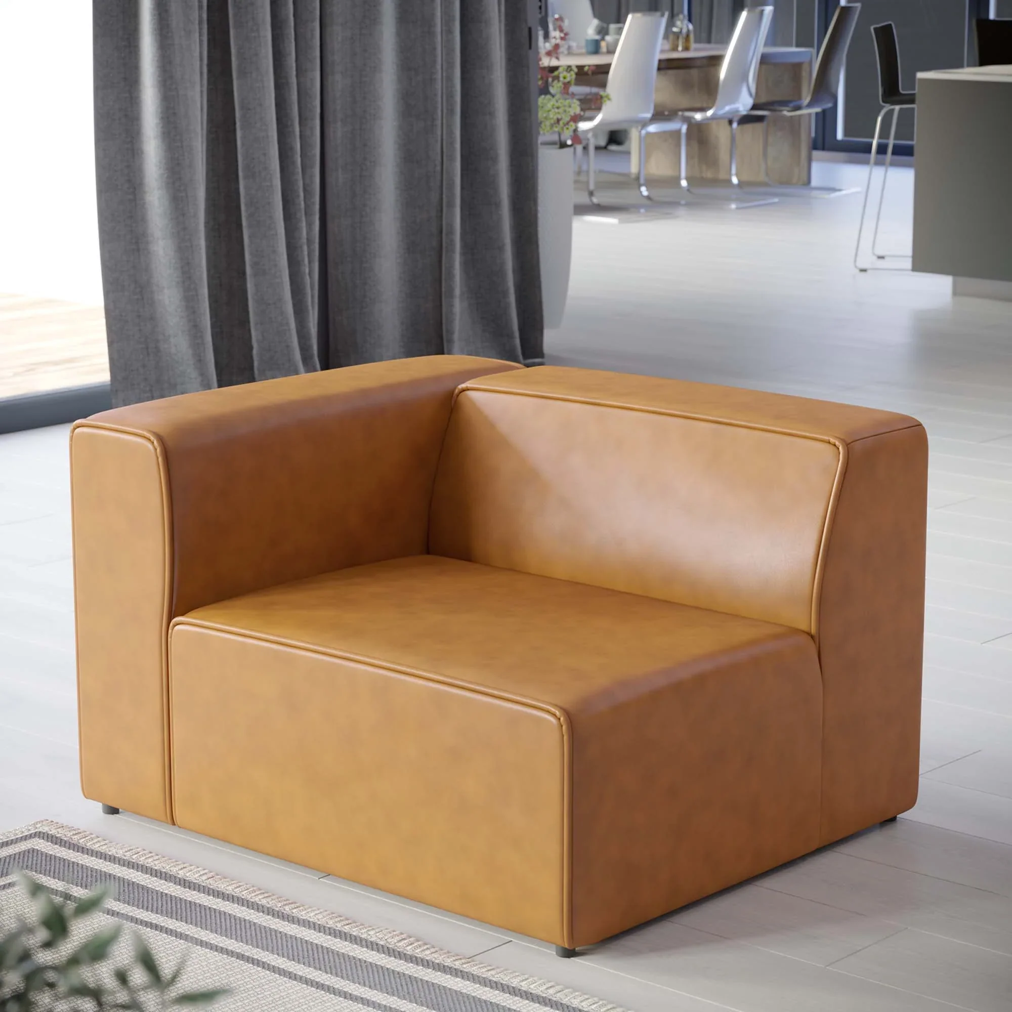 Mingle Vegan Leather Left-Arm Chair - Image 9