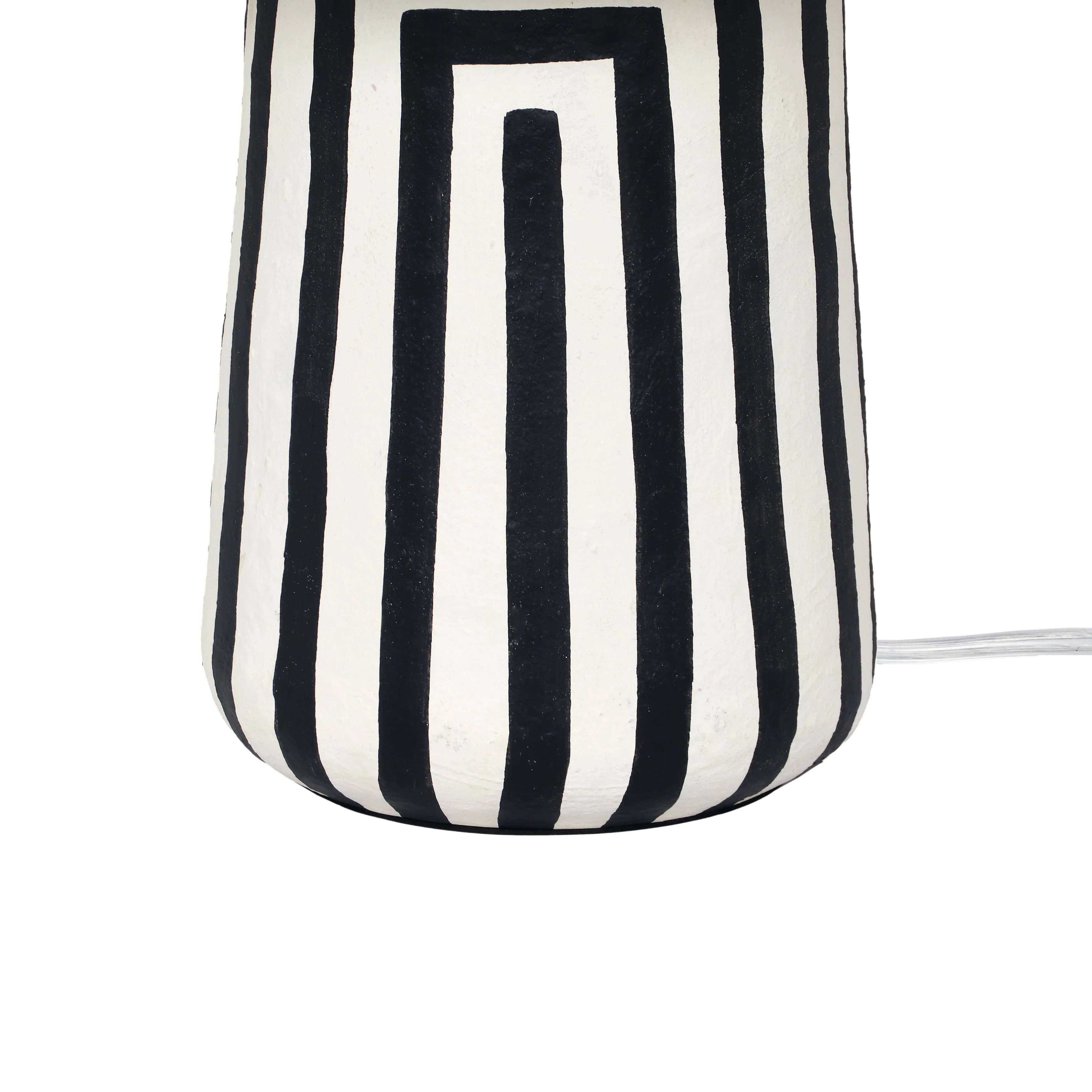 Minori Black Striped Papier Mache Table Lamp - Image 4
