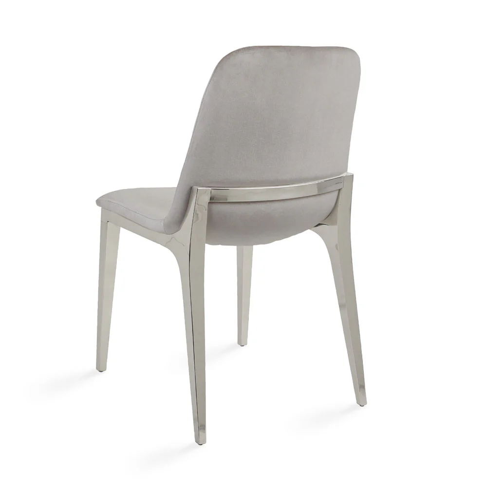 Minos Dining Chair Grey Velvet - Image 3