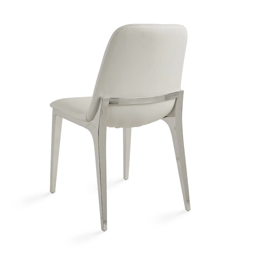 Minos Dining Chair White Leatherette - Image 3