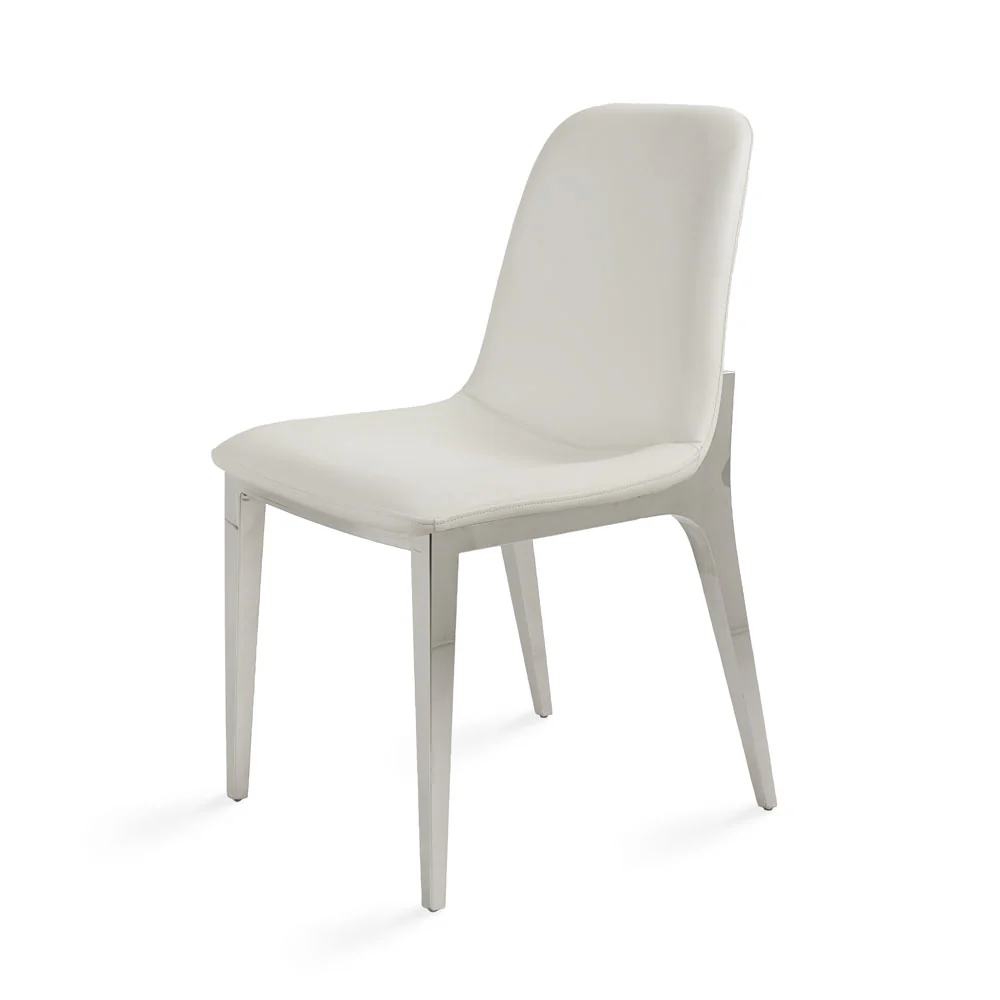 Minos Dining Chair White Leatherette - Image 4