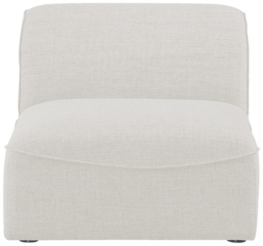 Miramar Linen Textured Fabric Upholstered Armless Modular Chair - Image 13