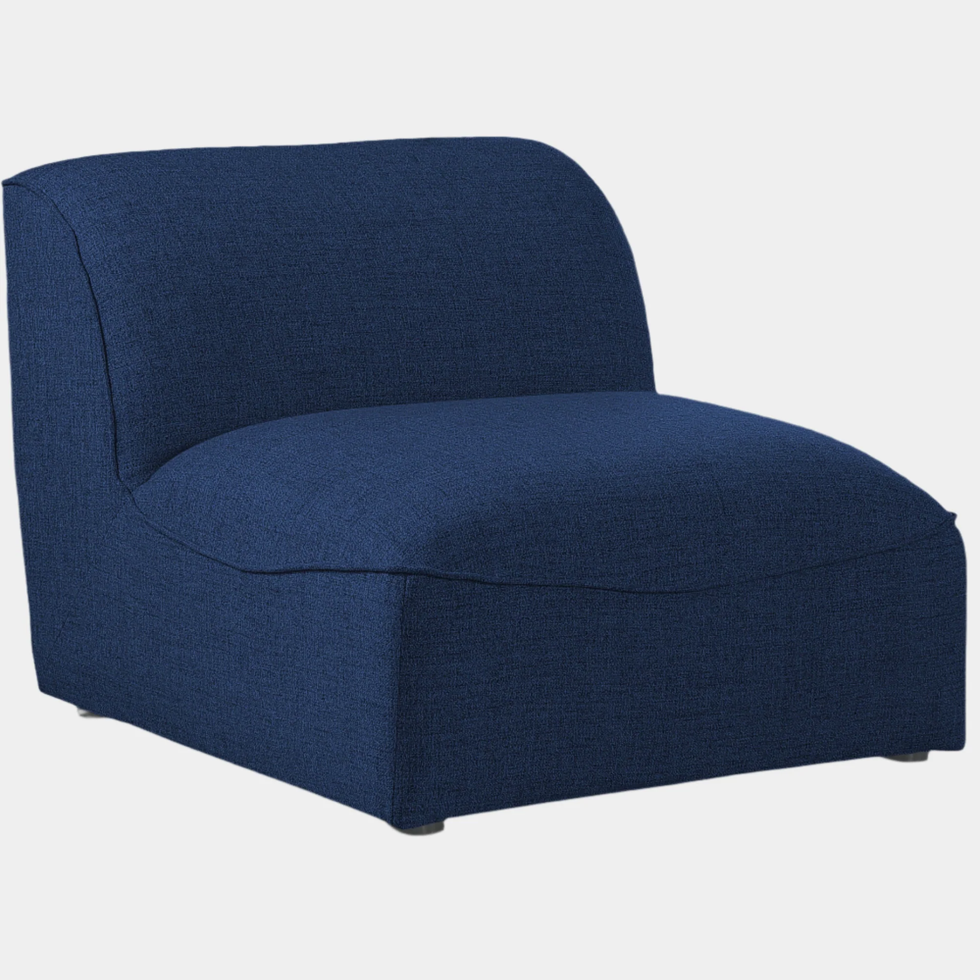 Miramar Linen Textured Fabric Upholstered Armless Modular Chair - Image 18
