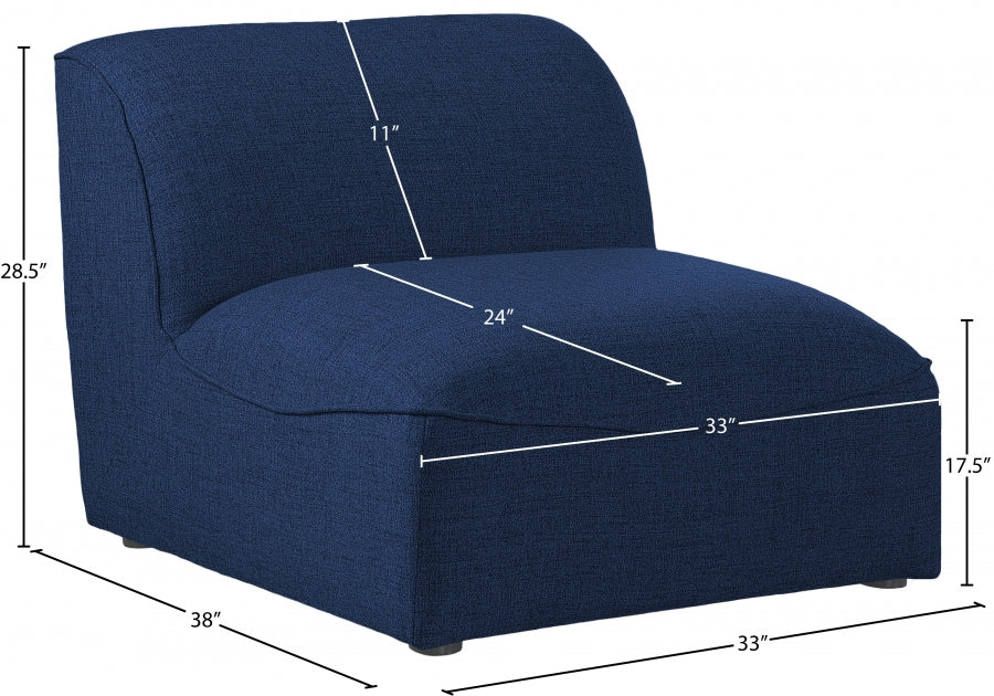 Miramar Linen Textured Fabric Upholstered Armless Modular Chair - Image 26
