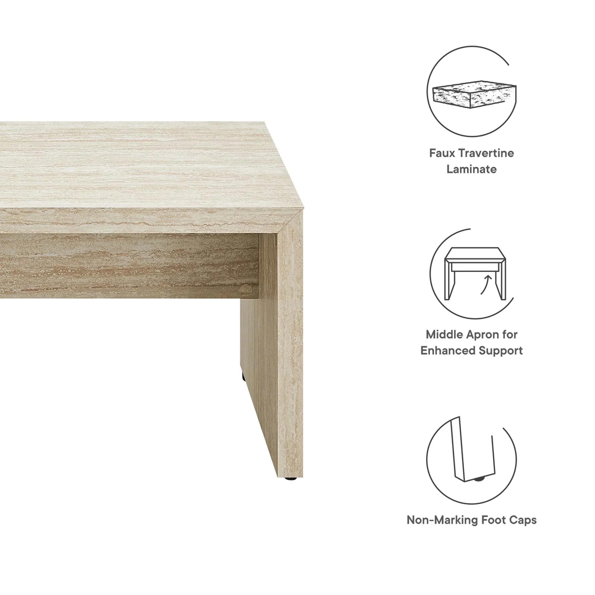 Mirella Faux Travertine Bench - Image 8