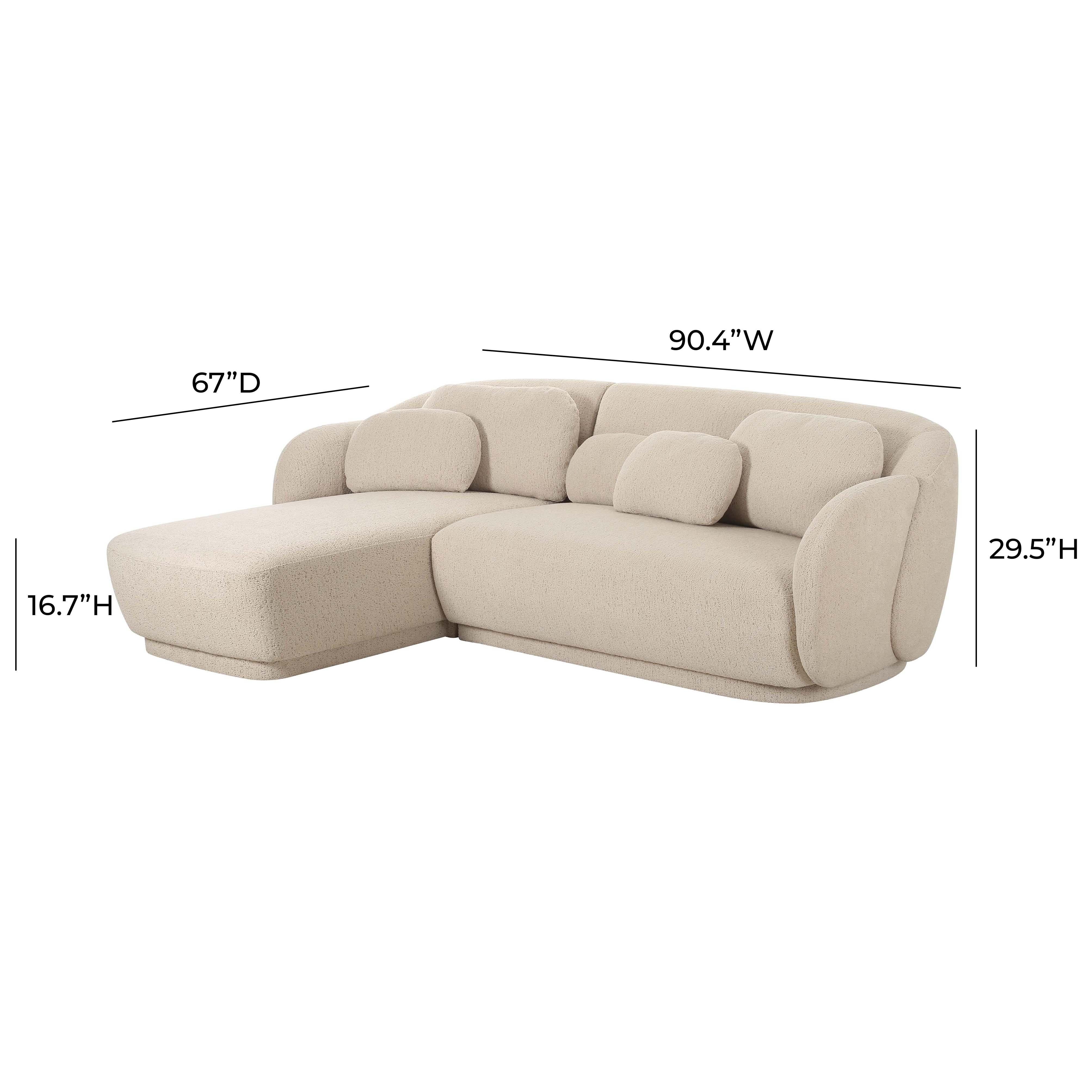 Misty 2-Piece Cream Performance Boucle L-Shaped Sectional - Image 14