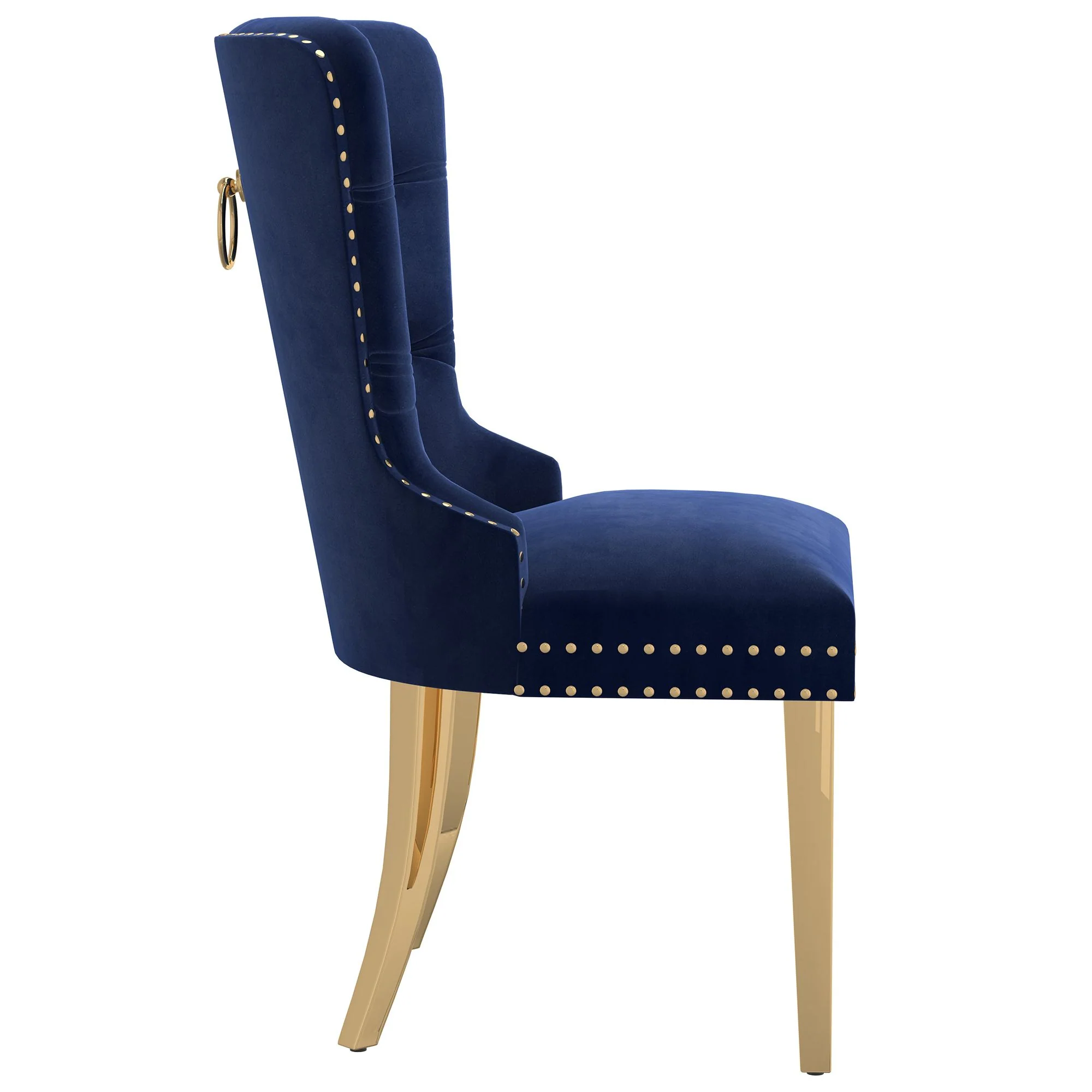 Mizal Dining Chair, set of 2, in Navy and Gold - Image 3