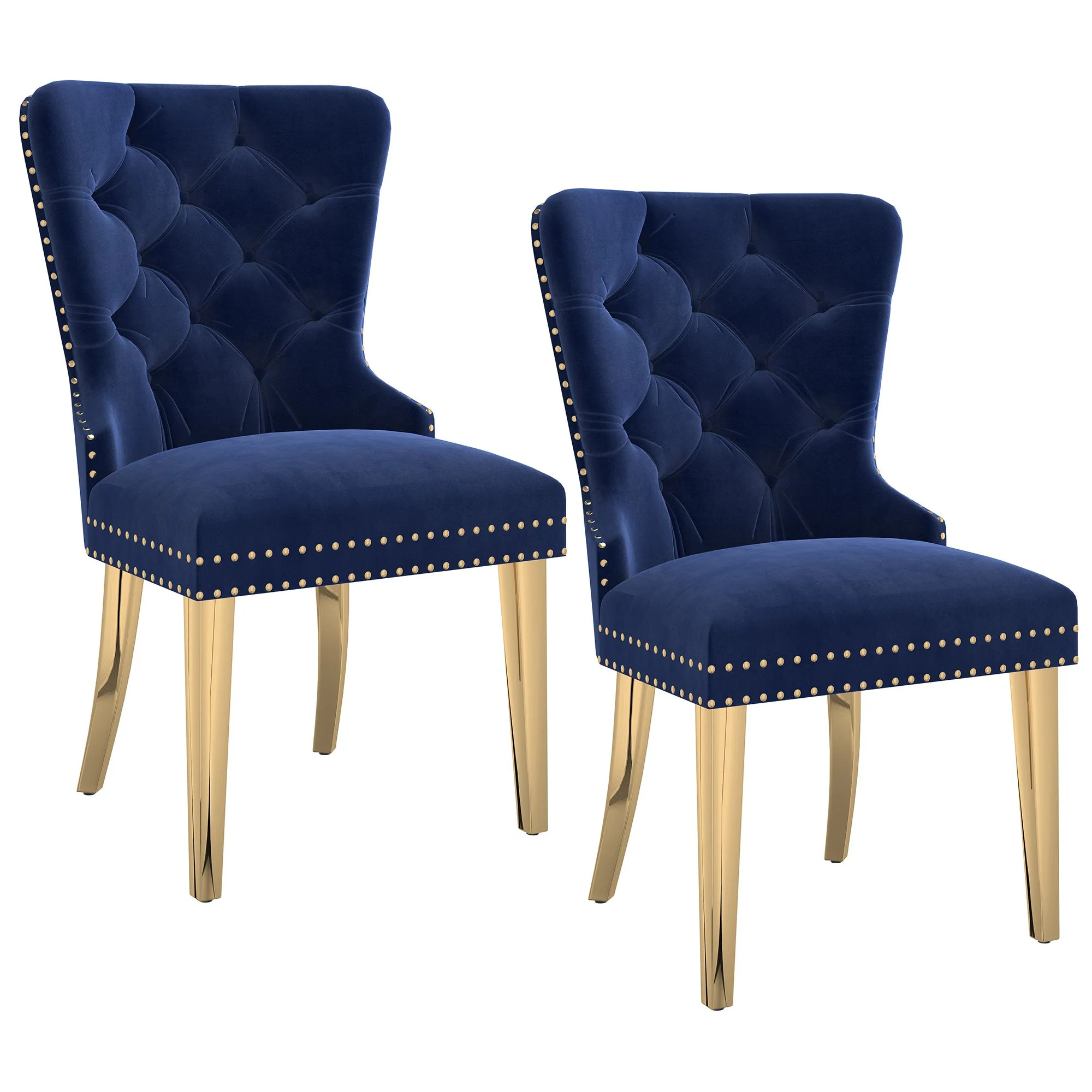 Mizal Dining Chair, set of 2, in Navy and Gold - Image 7