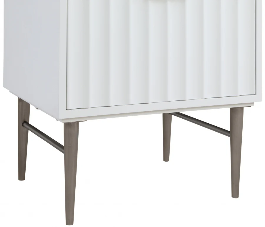 Modernist Engineered Stone Top And Solid Wood Base (brushed chrome) Bathroom Vanity - Image 11