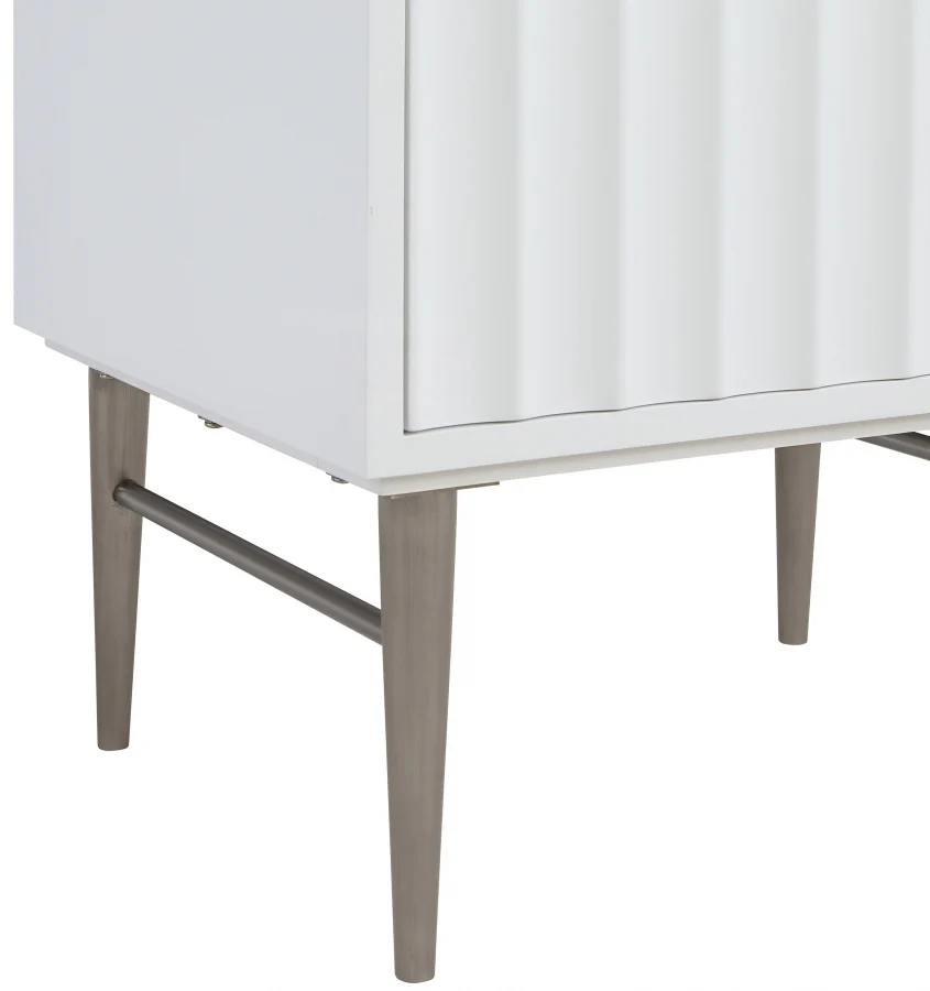 Modernist Engineered Stone Top And Solid Wood Base (brushed chrome) Bathroom Vanity - Image 12
