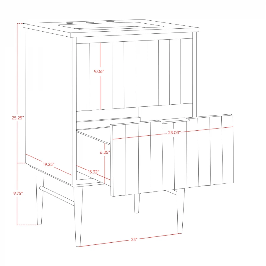 Modernist Engineered Stone Top And Solid Wood Base (brushed chrome) Bathroom Vanity - Image 14