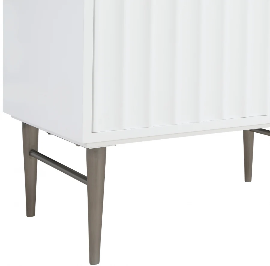 Modernist Engineered Stone Top And Solid Wood Base (brushed chrome) Bathroom Vanity - Image 17