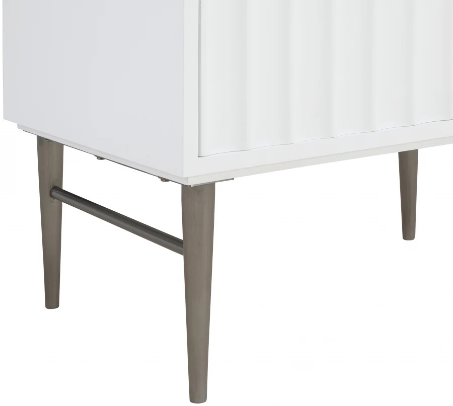 Modernist Engineered Stone Top And Solid Wood Base (brushed chrome) Bathroom Vanity - Image 18