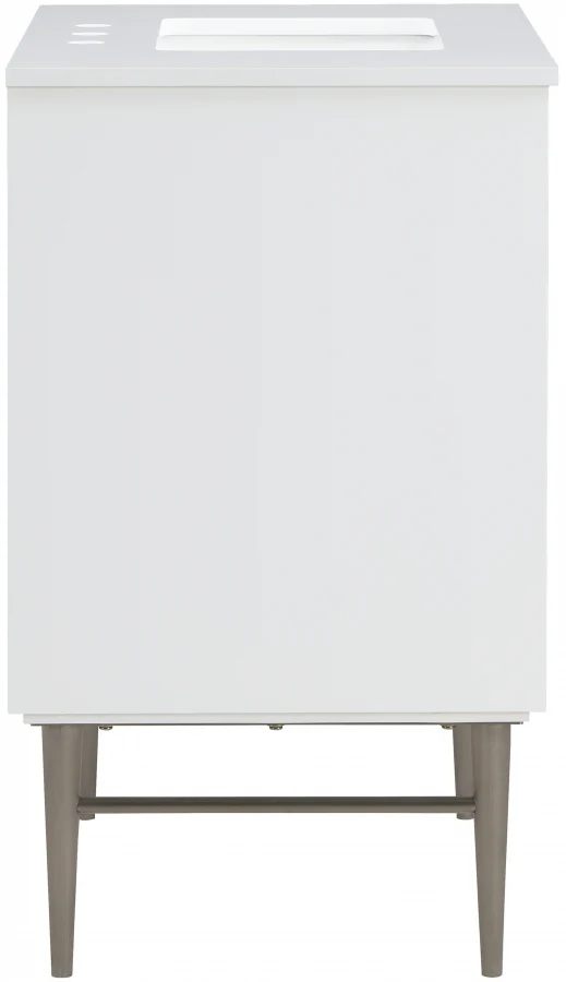 Modernist Engineered Stone Top And Solid Wood Base (brushed chrome) Bathroom Vanity - Image 23