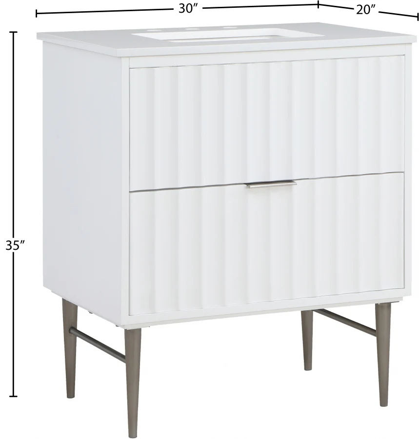 Modernist Engineered Stone Top And Solid Wood Base (brushed chrome) Bathroom Vanity - Image 28