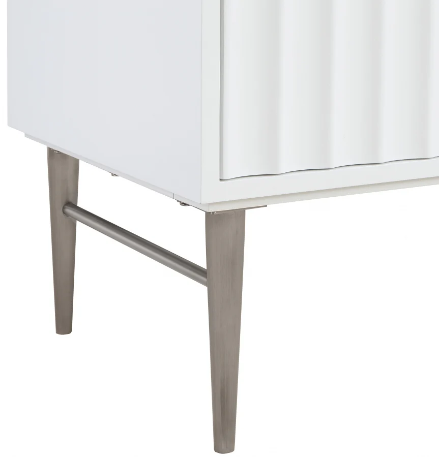 Modernist Engineered Stone Top And Solid Wood Base (brushed chrome) Bathroom Vanity - Image 33