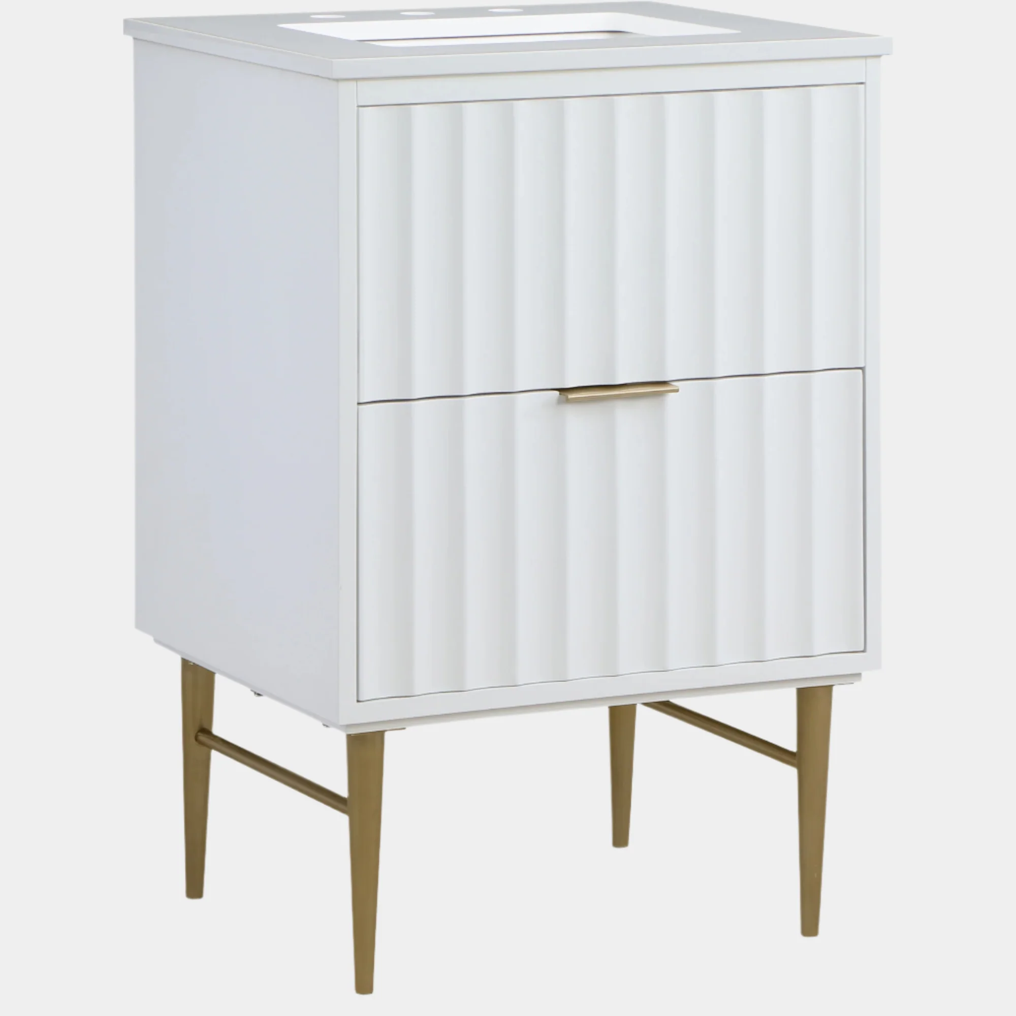 Modernist Engineered Stone Top And Solid Wood Base (brushed gold) Bathroom Vanity