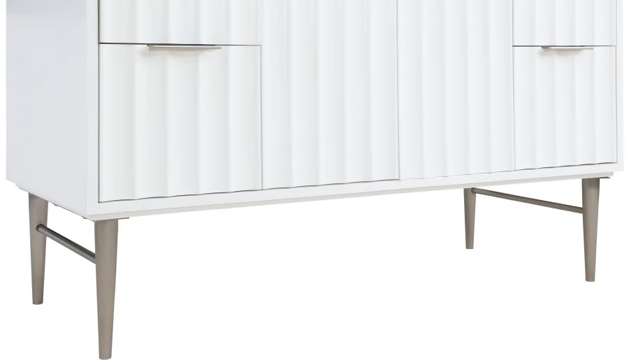 Modernist 48" Engineered Stone Top And Solid Wood Base Bathroom Vanity - Image 18