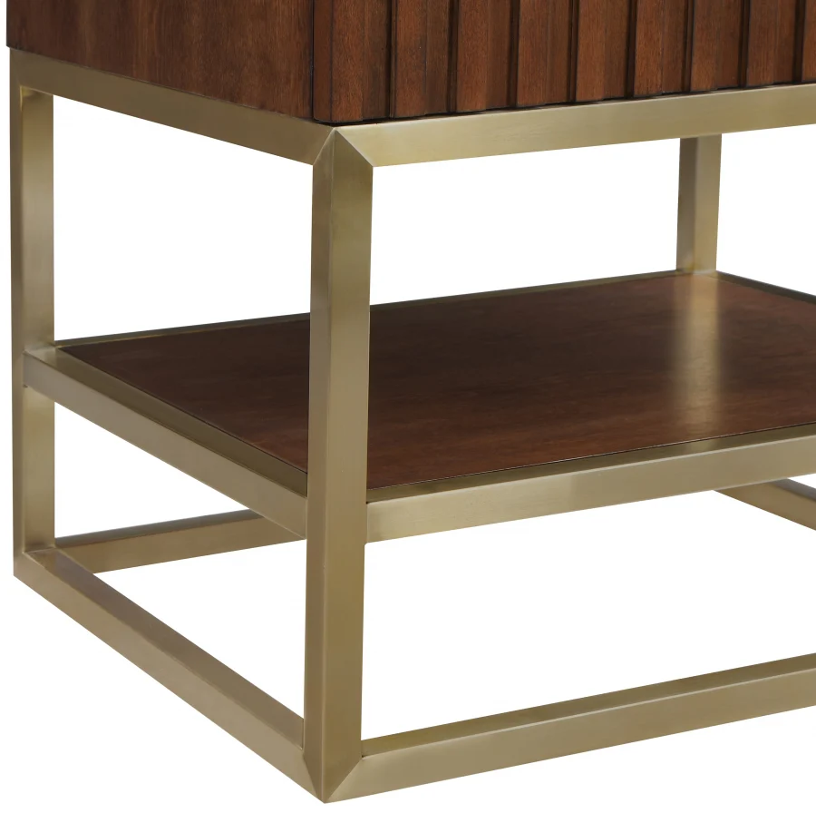 Monad Genuine Marble Top, Steel And Glass Base Vanity - Image 49