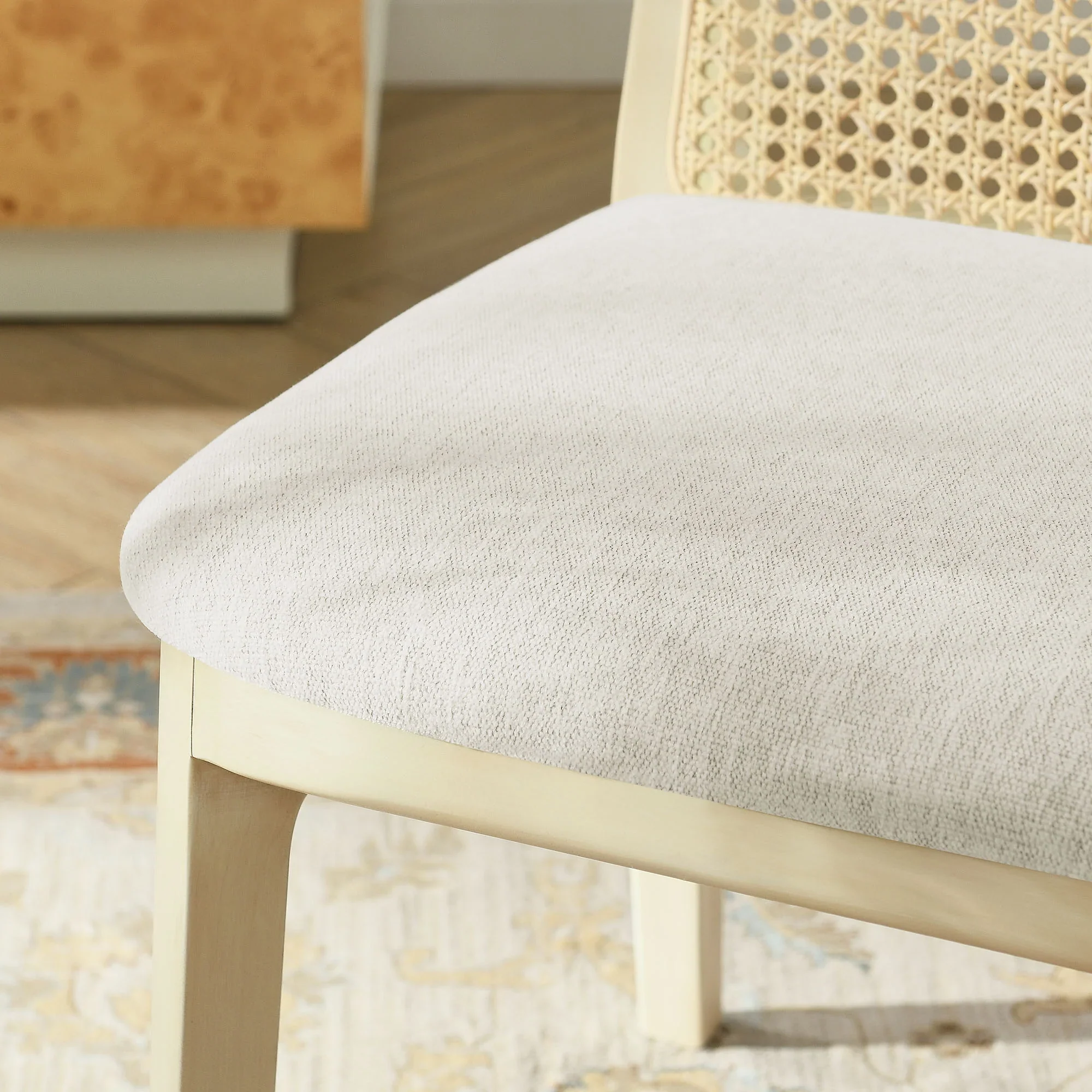 Monarch Wood and Rattan Dining Side Chair - Image 3