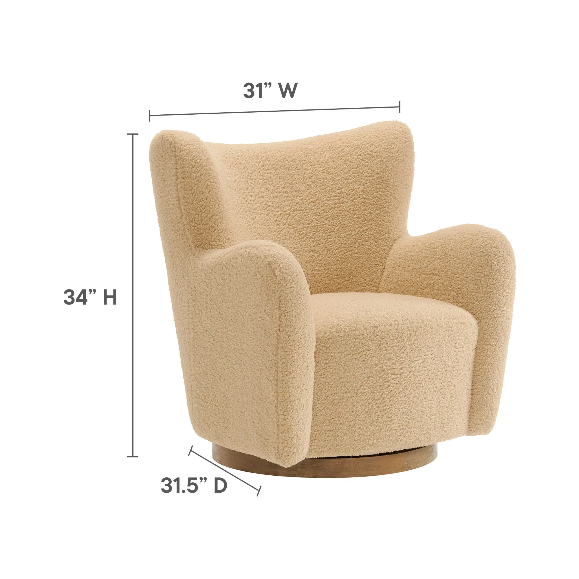 Montrose Wingback Sherpa Swivel Accent Chair - Image 27