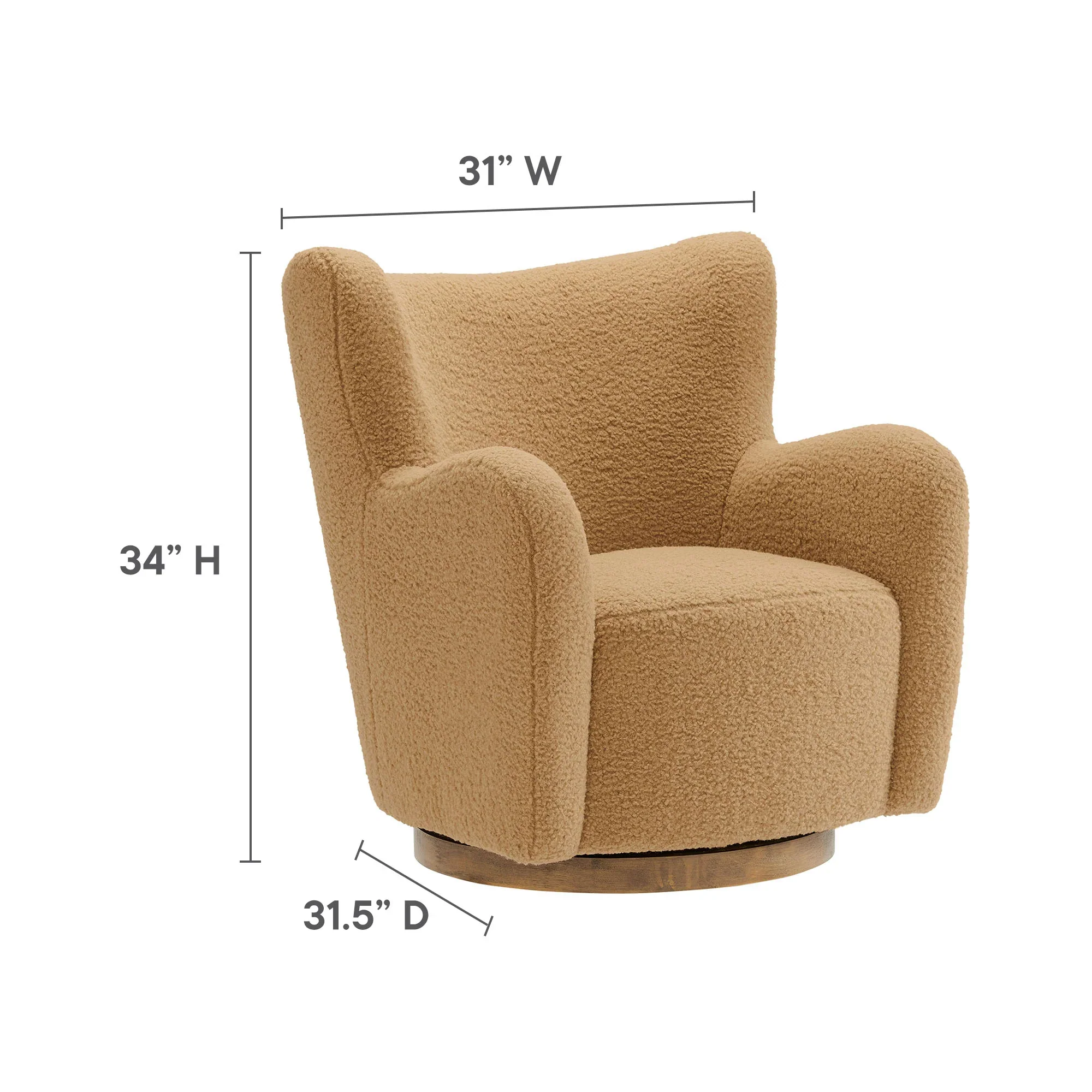 Montrose Wingback Sherpa Swivel Accent Chair - Image 9