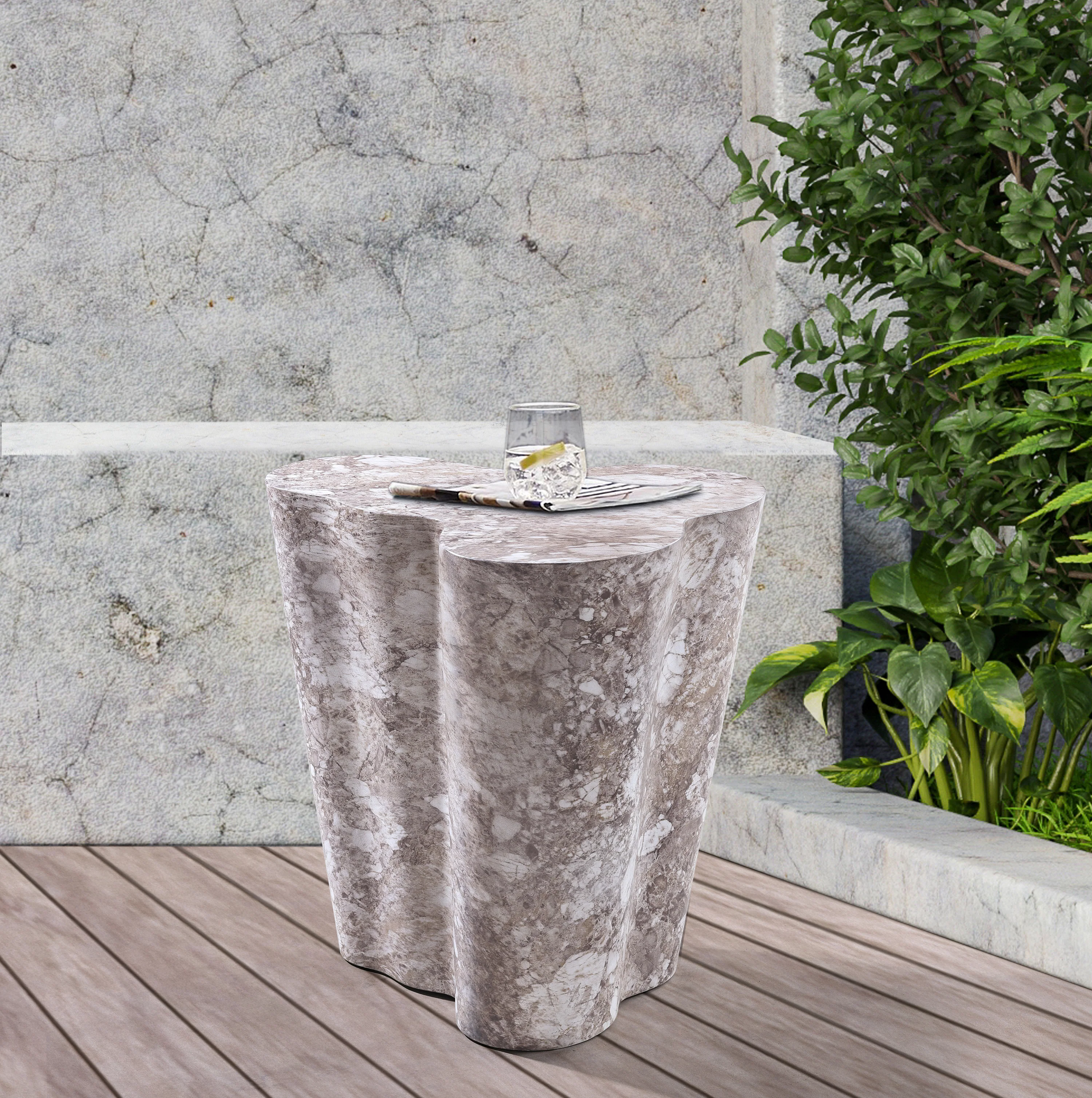 Monza Marble Finish Indoor / Outdoor Concrete End / Side Table - Image 29