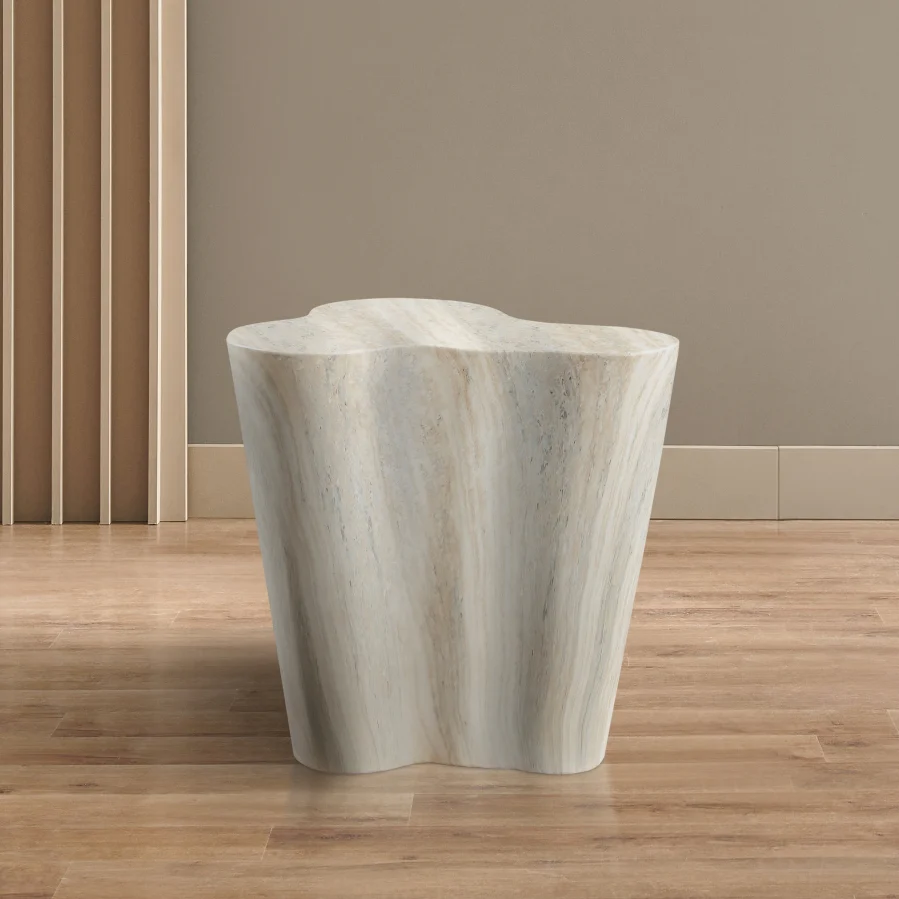 Monza Travertine Finish Indoor / Outdoor Concrete End / Side Table - Image 3