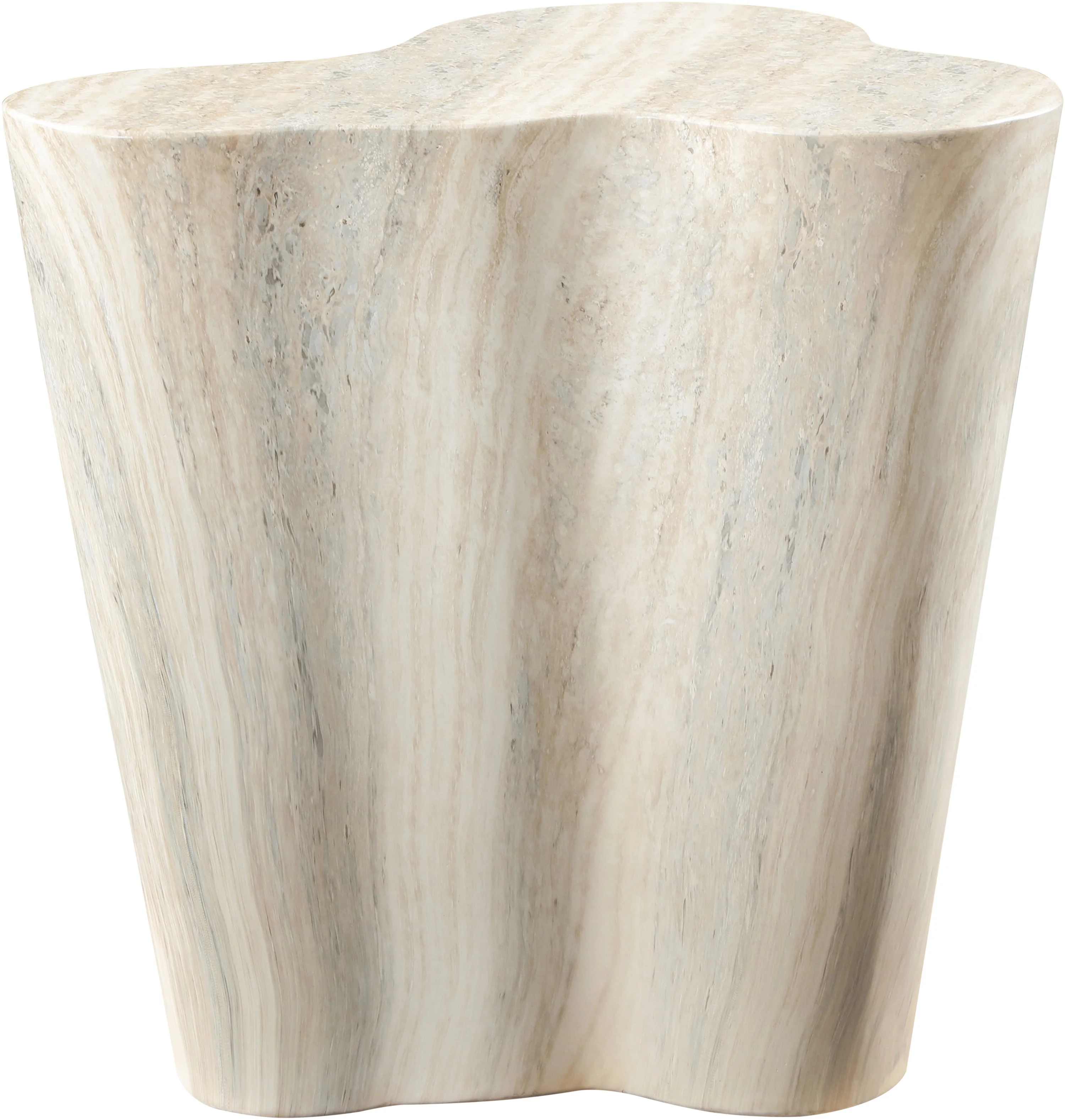 Monza Travertine Finish Indoor / Outdoor Concrete End / Side Table - Image 5