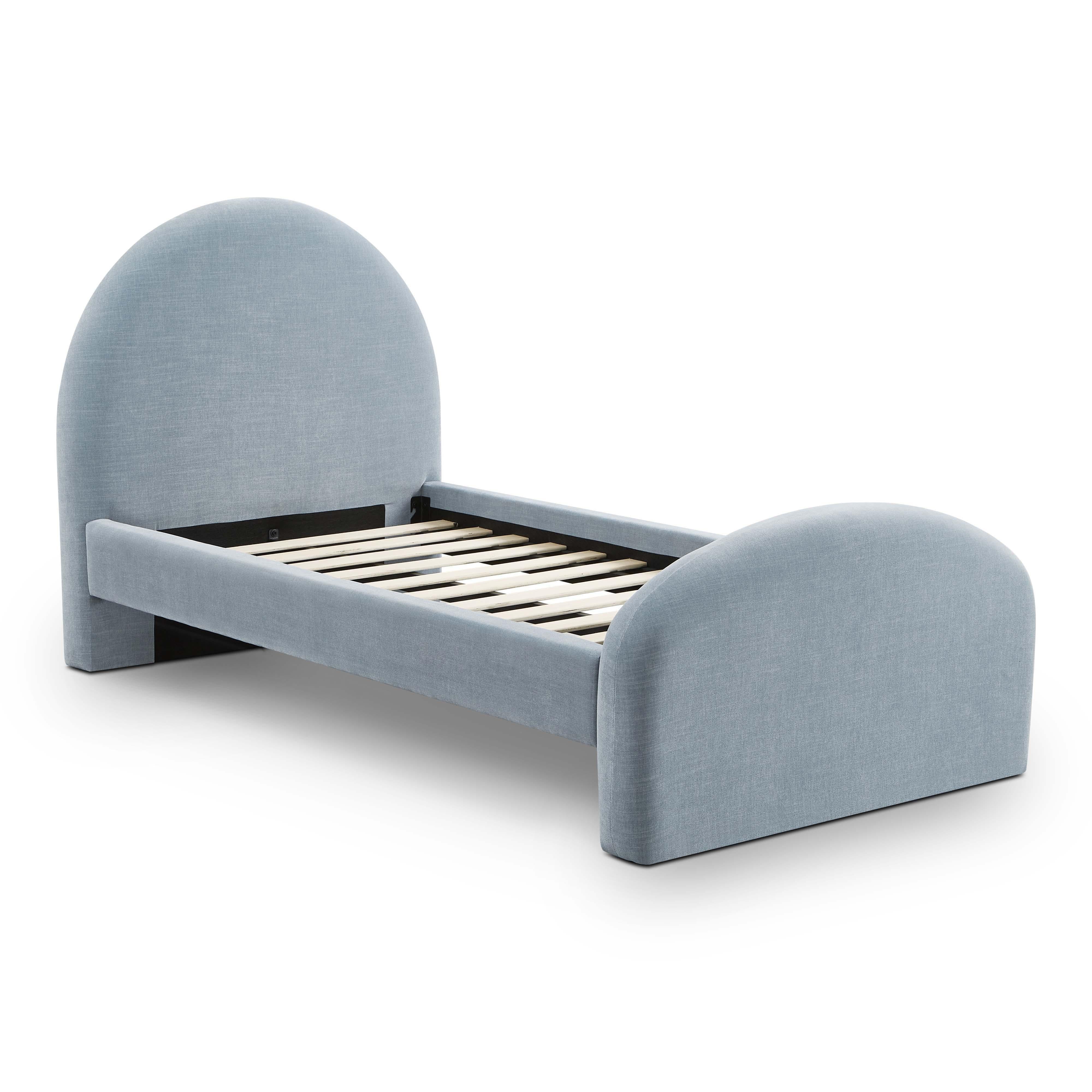 Moon Chambray Blue Performance Chenille Twin Bed - Image 4