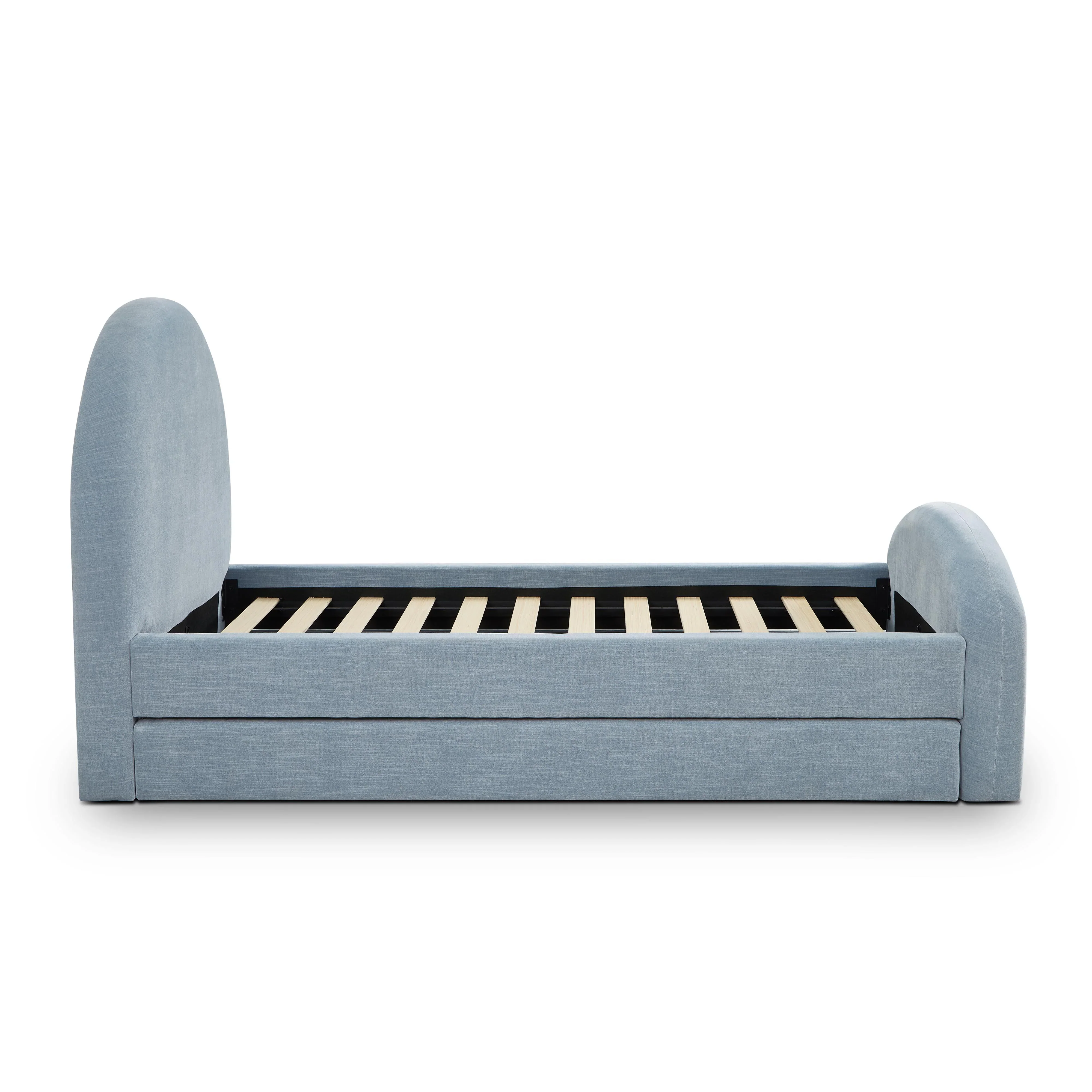 Moon Chambray Blue Performance Chenille Twin Trundle Bed - Image 10