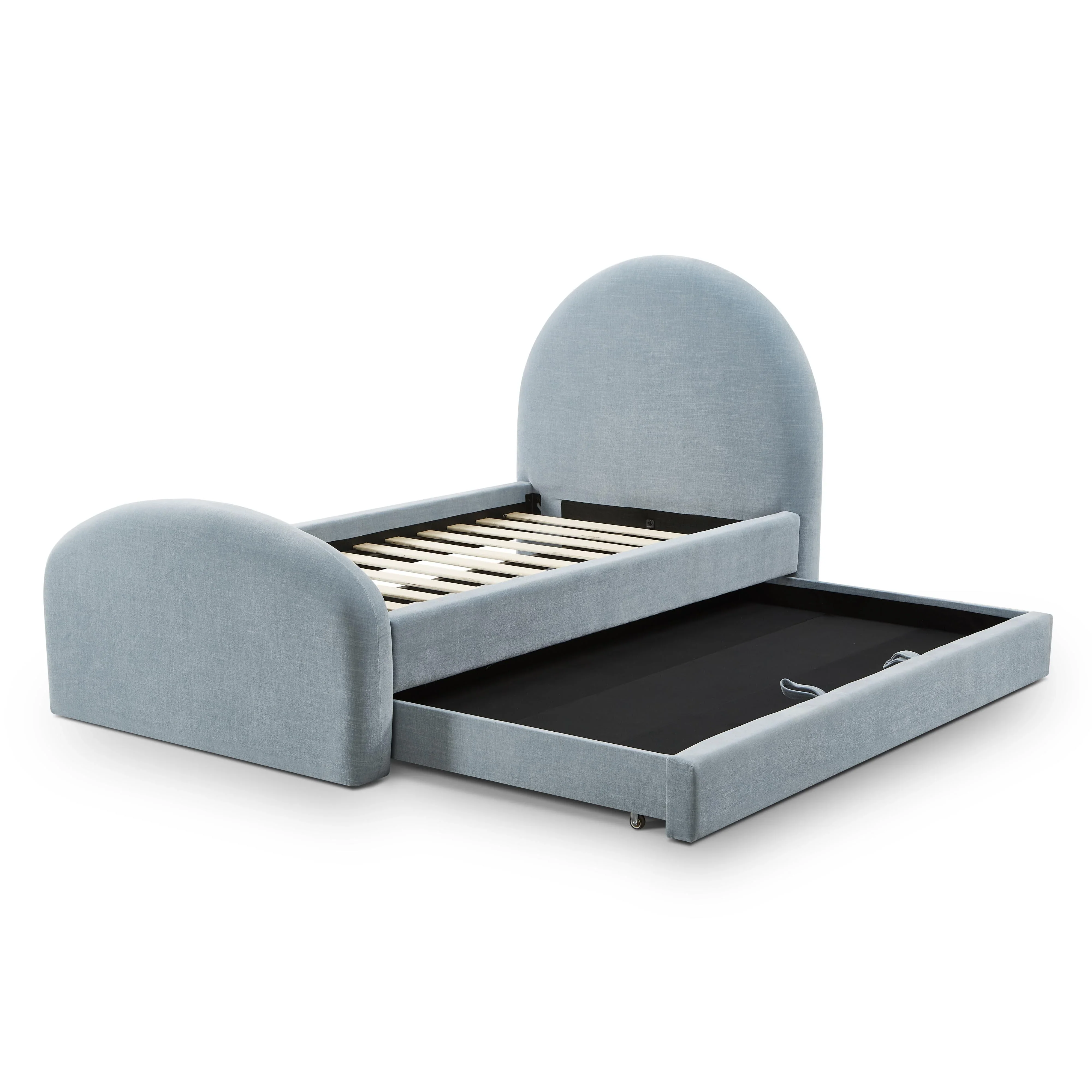 Moon Chambray Blue Performance Chenille Twin Trundle Bed - Image 7