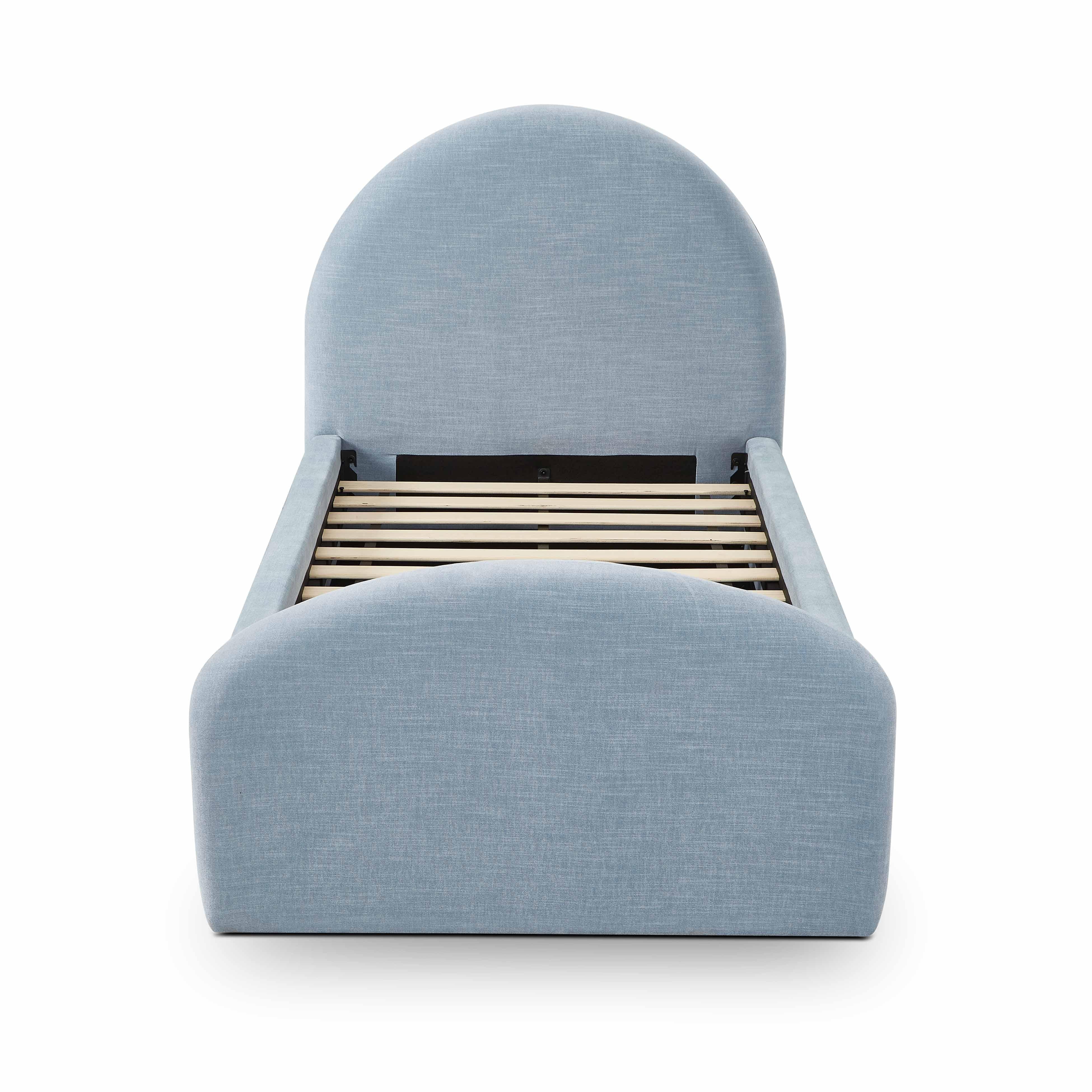 Moon Chambray Blue Performance Chenille Twin Trundle Bed - Image 9